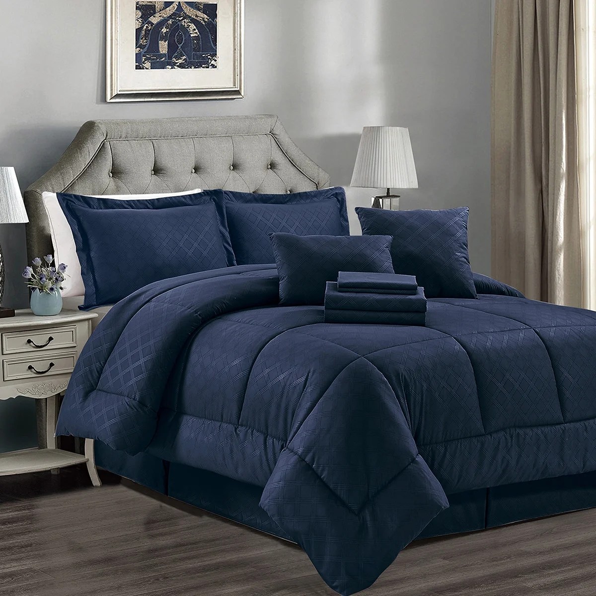 10 Piece Comforter Set BedinaBag Decorative Pillows Shams Included