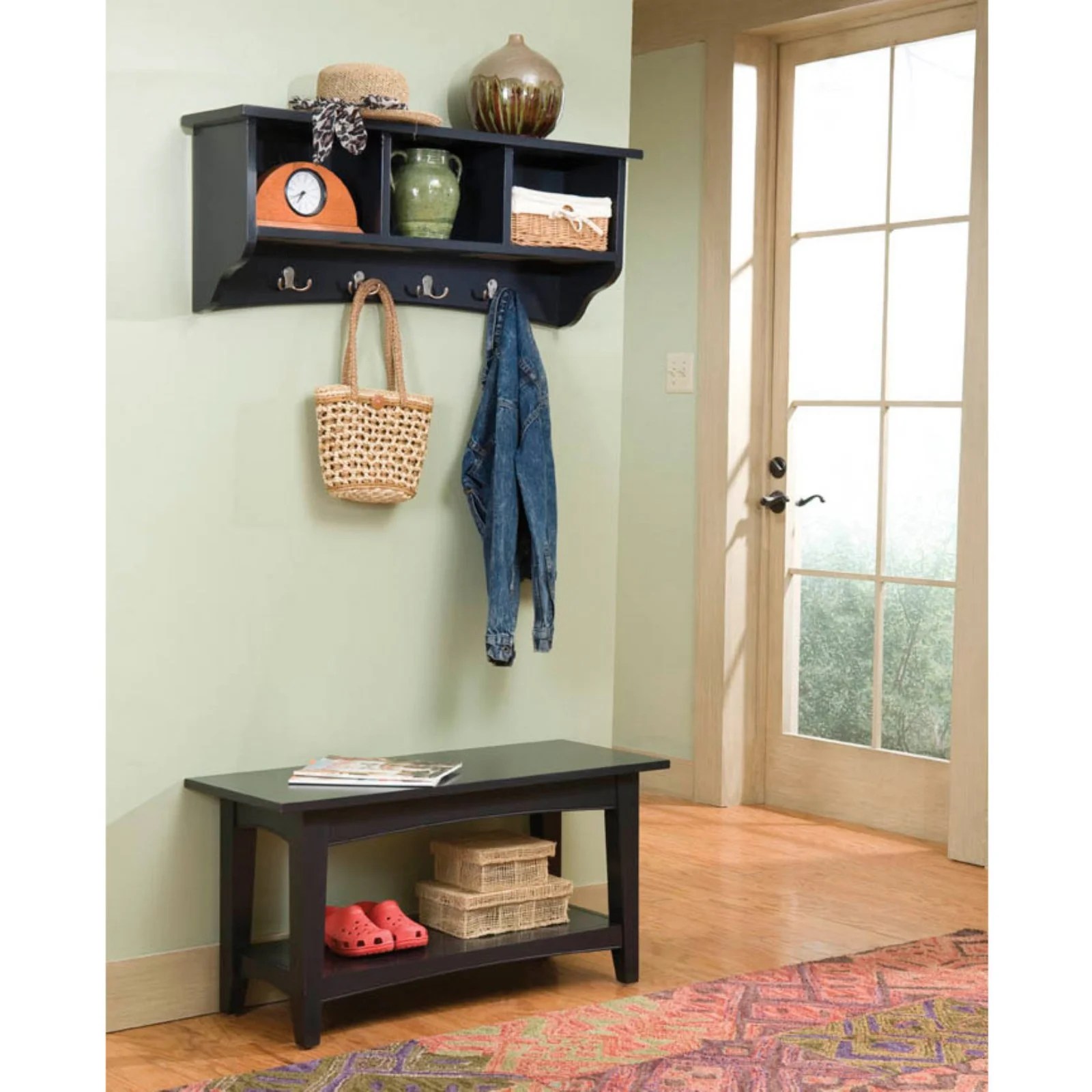 Alaterra Shaker Cottage Bench and Coat Rack Set