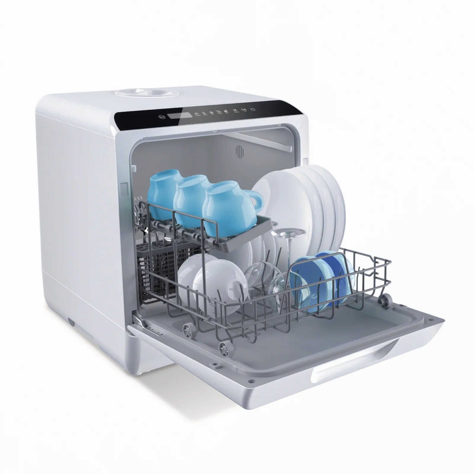 Portable Countertop Dishwasher, 5 Washing Programs Mini Dishwasher with