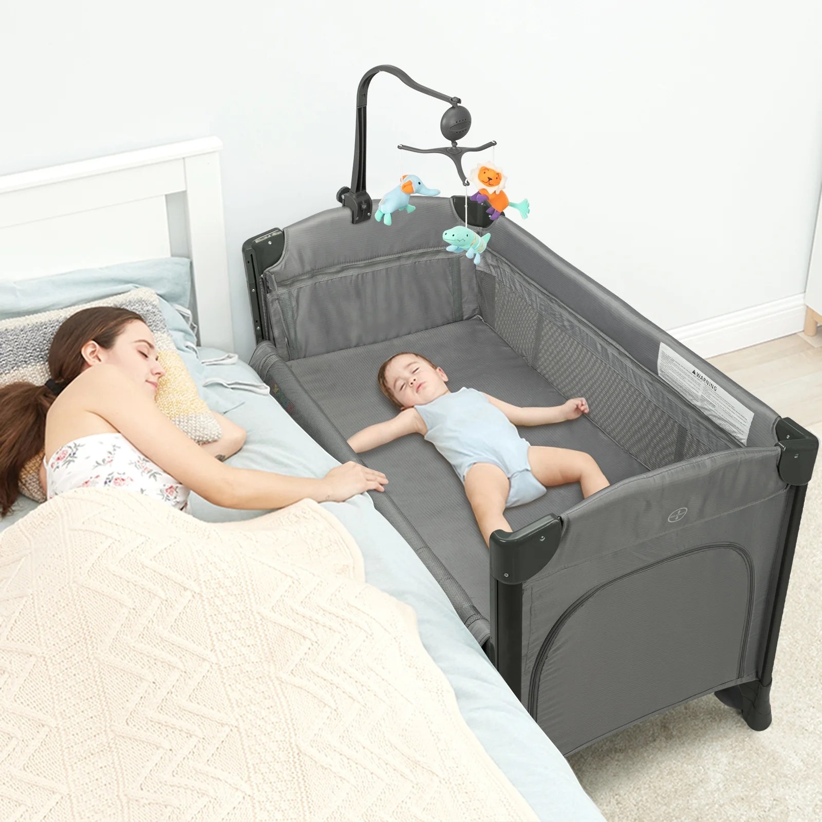 JOYMOR Folding Bedside CoSleeper, Baby Shower Gift Travel