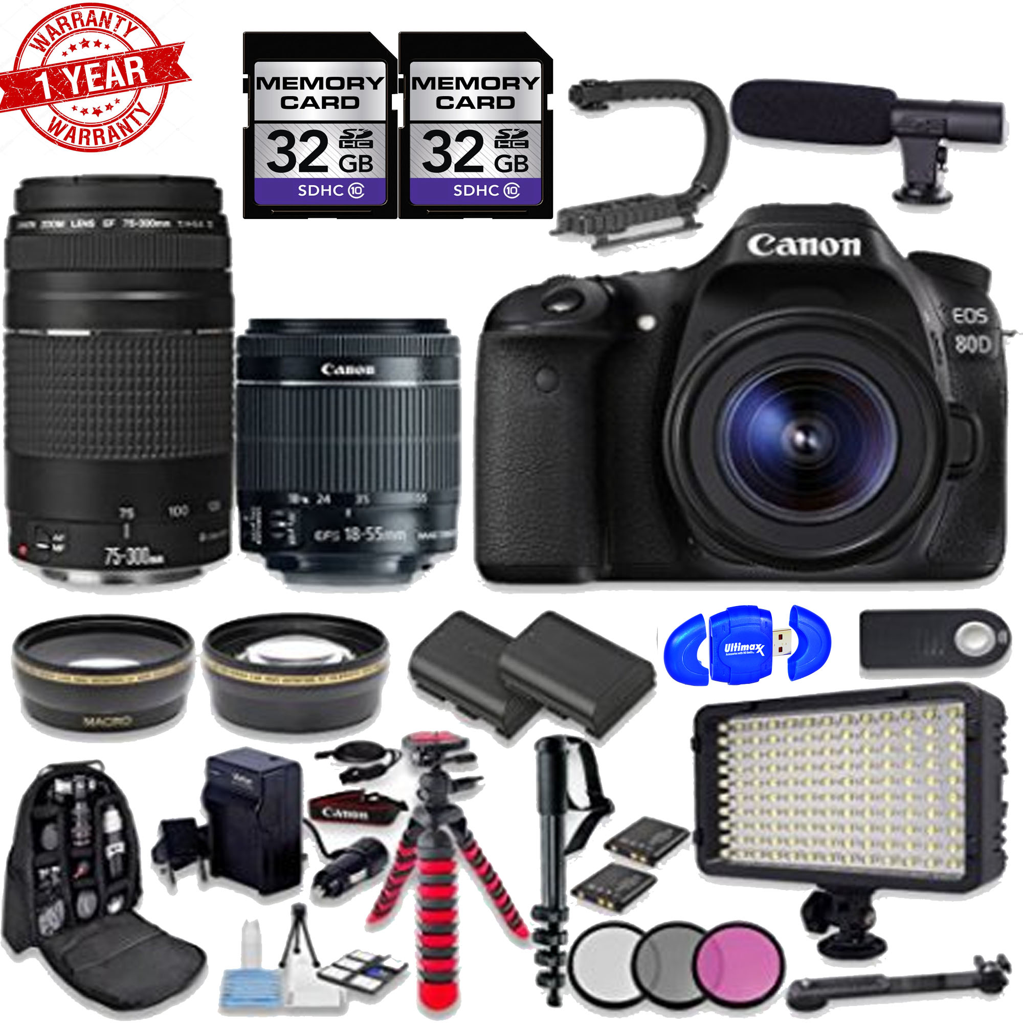 Canon EOS Rebel T6i/T7i DSLR Camera Bundle with Canon EFS 1855mm f/3.
