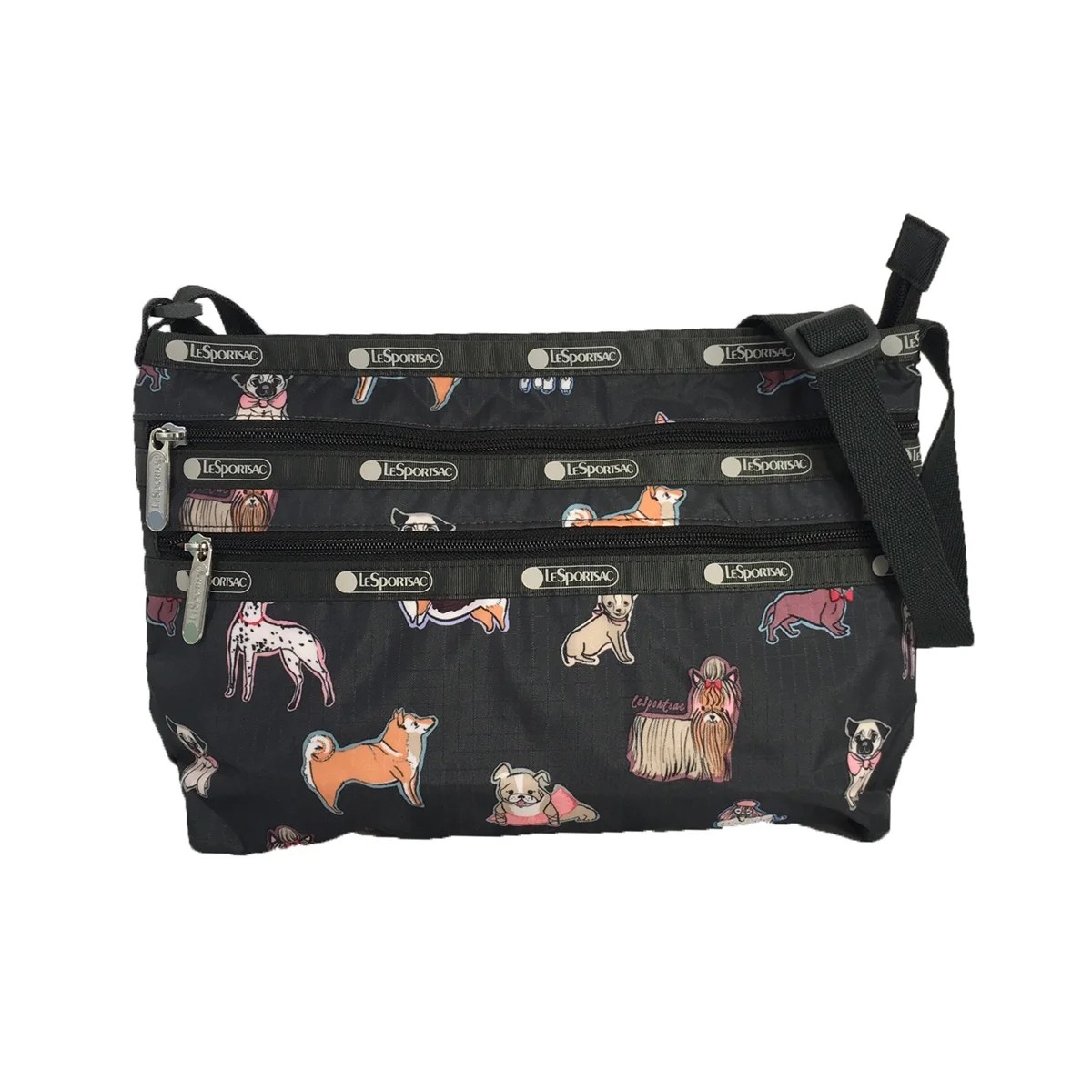 LeSportsac Dog Print Quinn Convertible Crossbody Bag, Take A Bow Wow