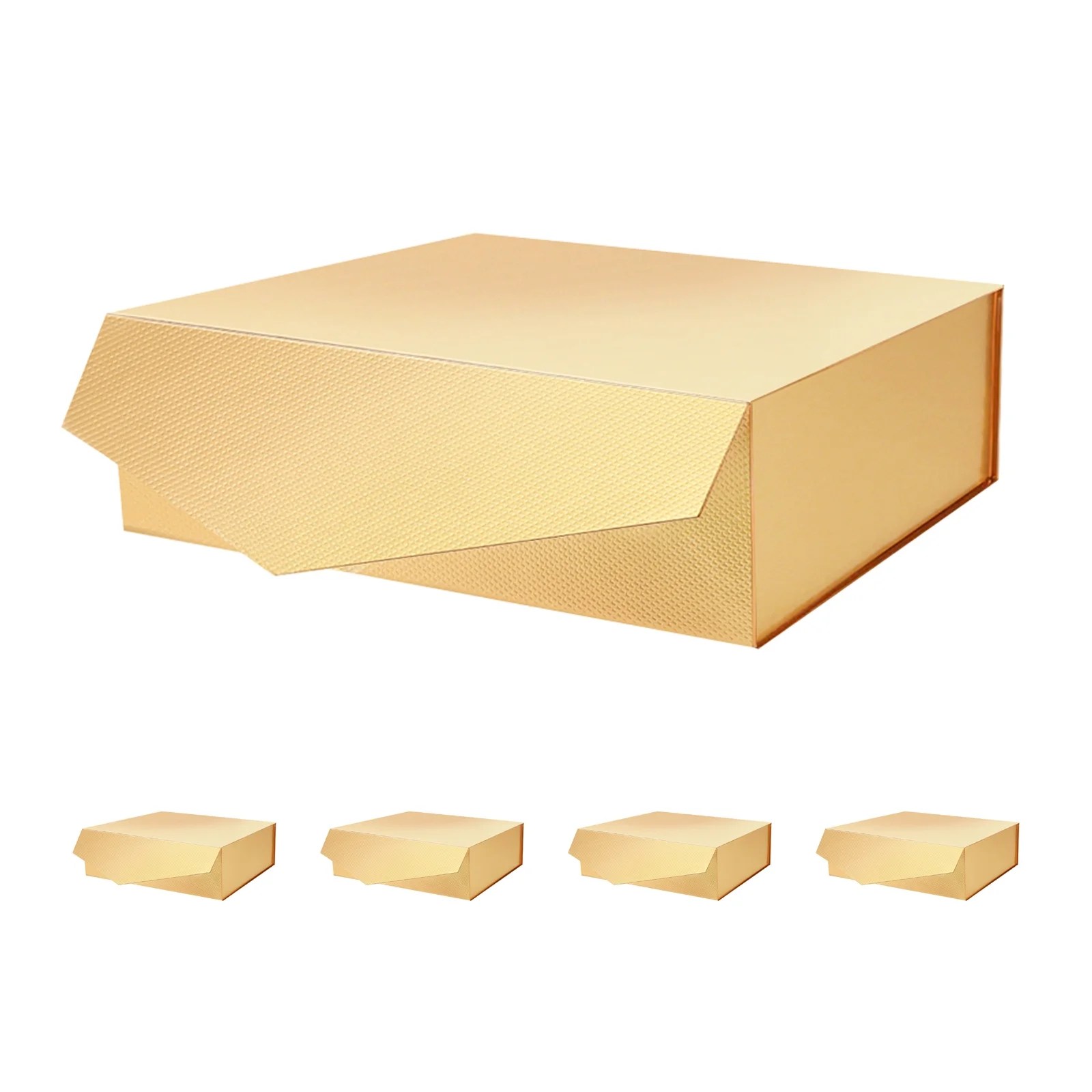 Large Gift Boxes with Lids, 13.5x9x4.1 Inches, Christmas Gold