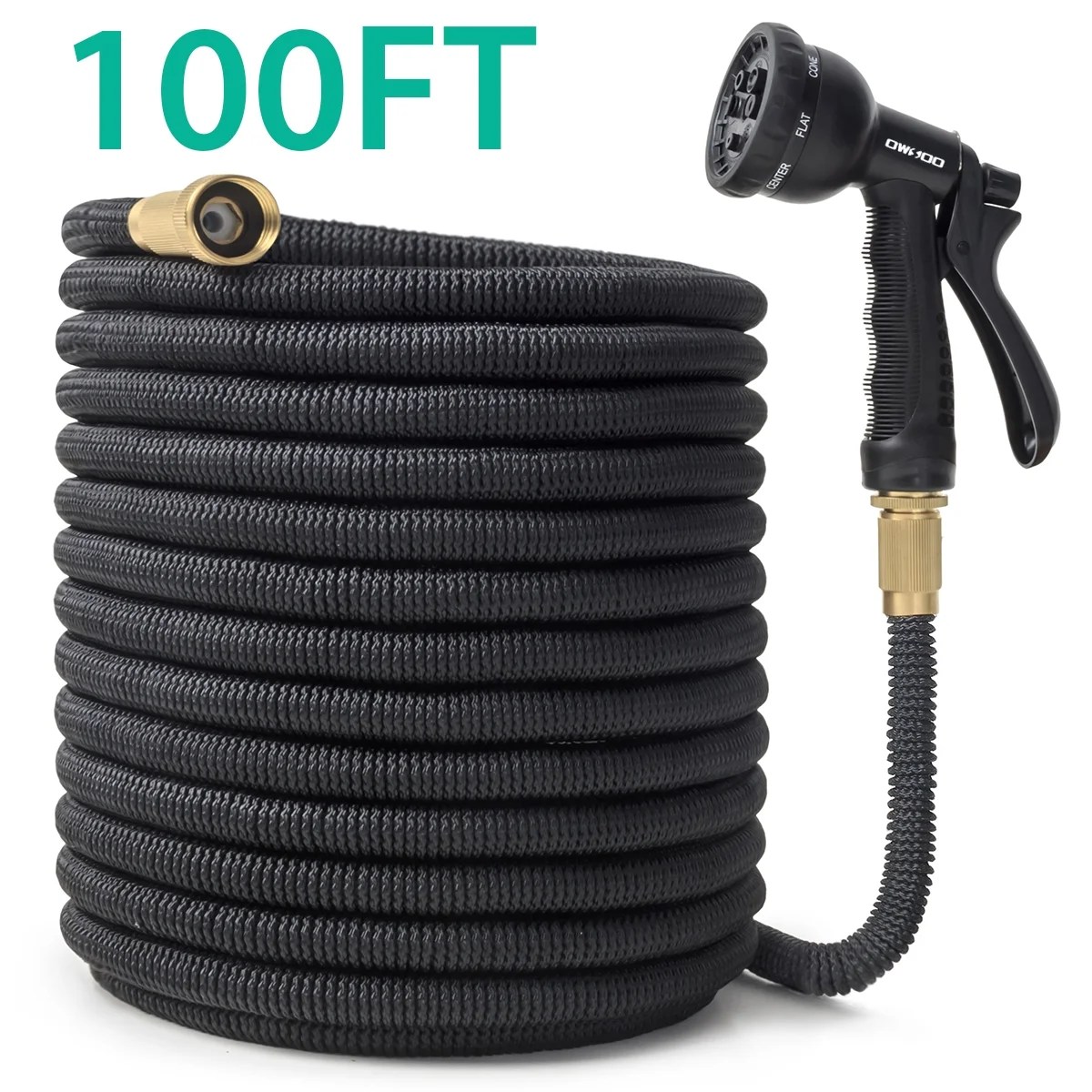 Expandable Garden Hose 100FT , Flexible Durable Water Hose, 8 Function