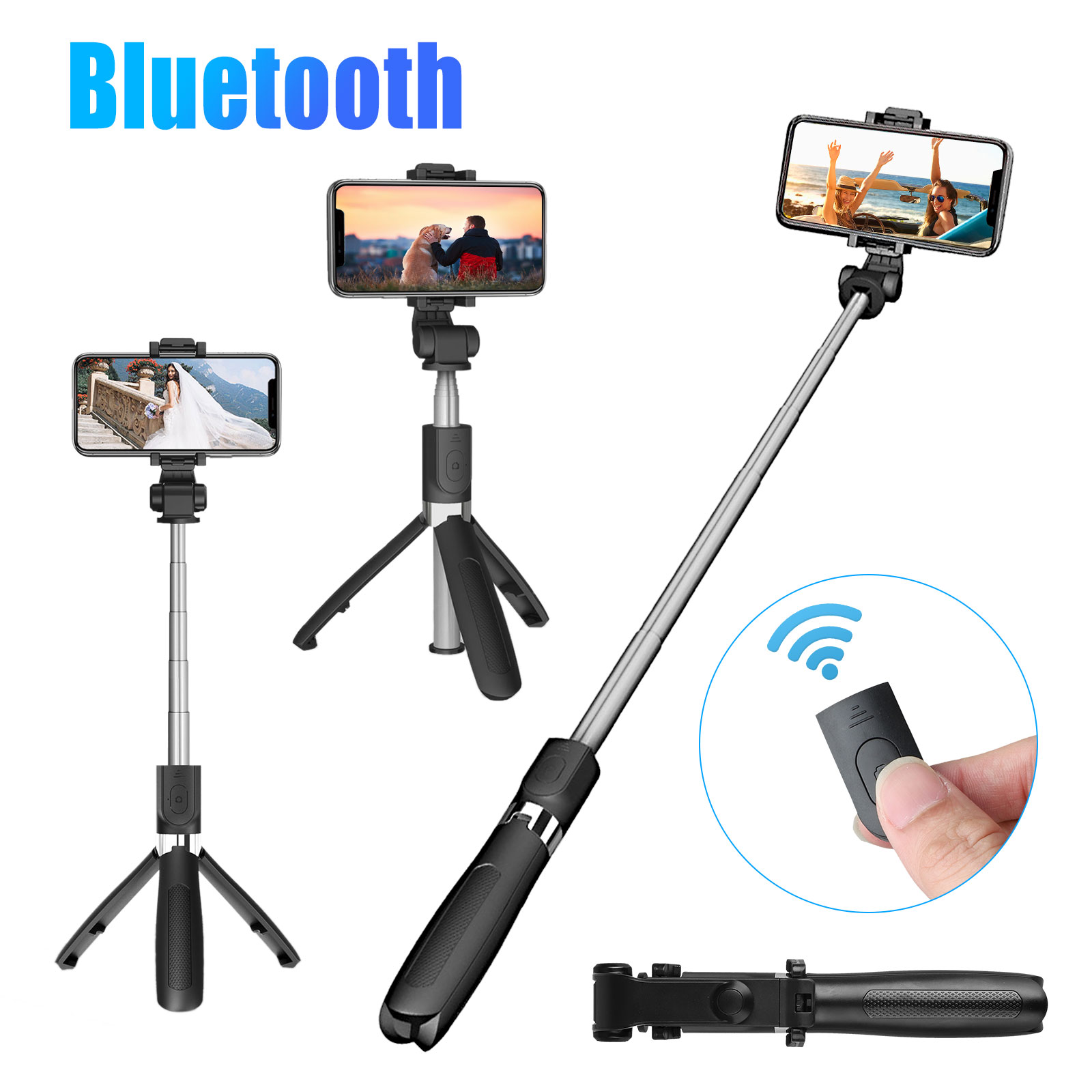 Selfie Stick Tripod with Bluetooth Remote, EEEKit Extendable Selfie