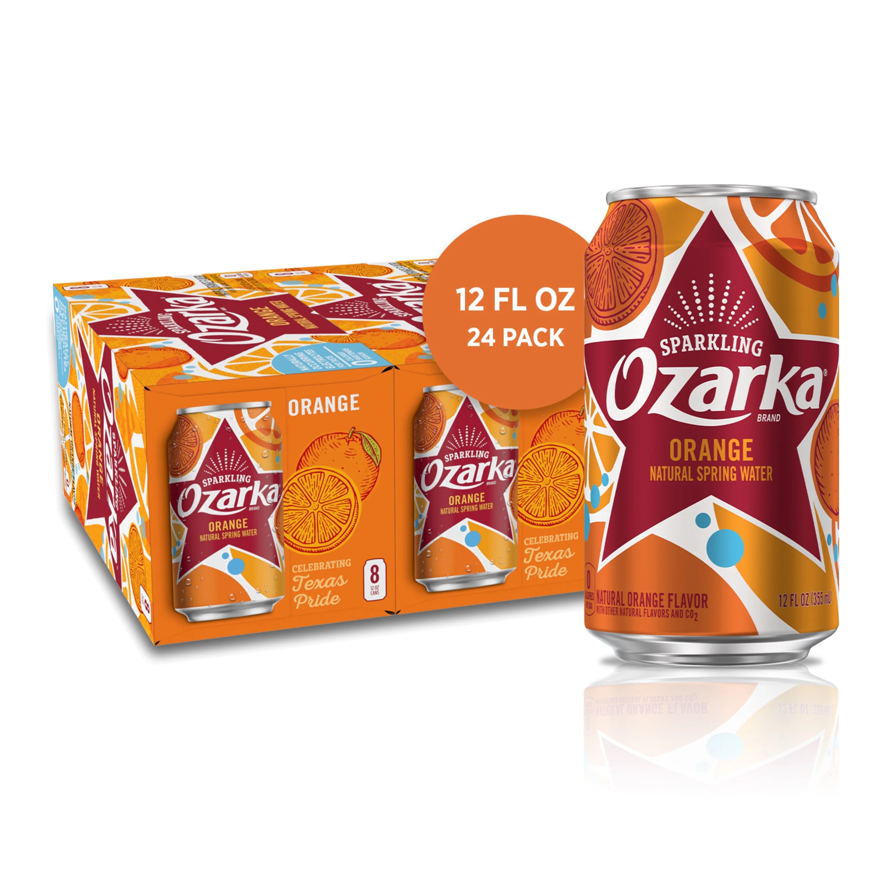 Ozarka Sparkling Water, Orange, 12 oz. Cans (24 Count)
