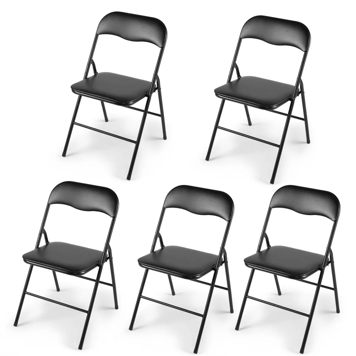 High quality wire drawing fabric, filled with pearl cotton. Jaxpety 5 Pack Commercial Plastic Folding Chairs Stackable Wedding Party Event Black - Walmart ...