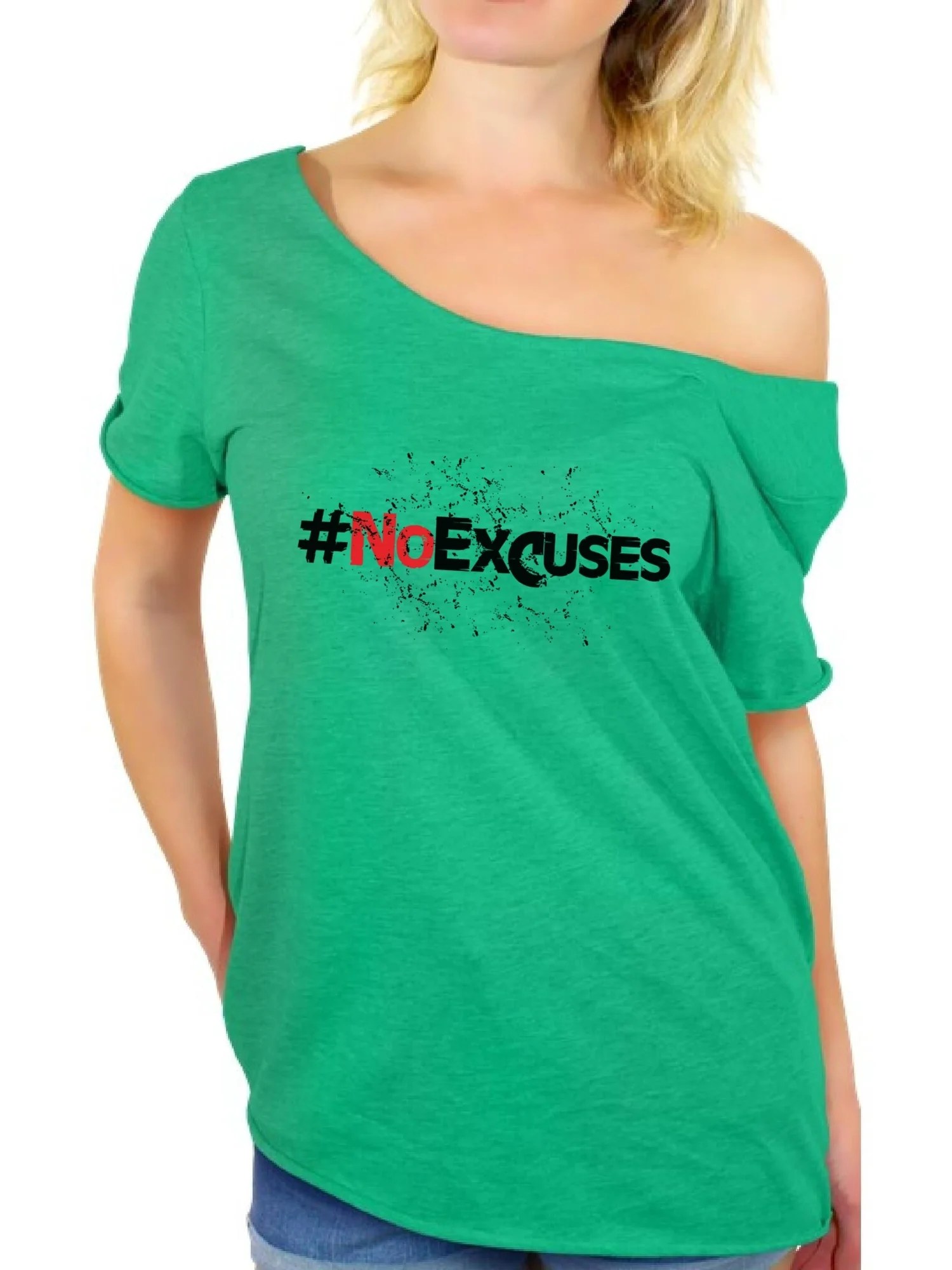Awkward Styles Awkward Styles No Excuses Hashtag Graphic Off Shoulder