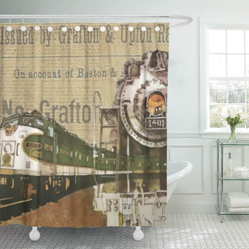 CYNLON Tracks Vintage Train Travel Old Transportation Engine Railway