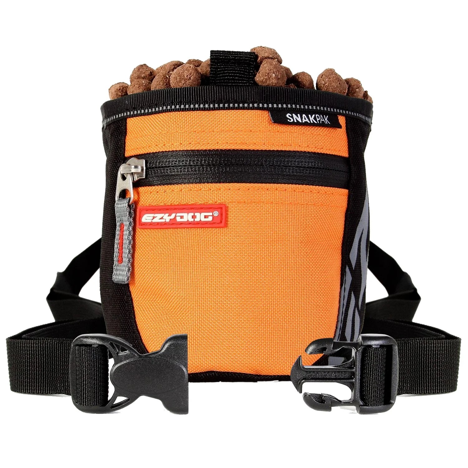 SnakPak Wearable Dog Treat Bag Training Pouch with Belt (Orange