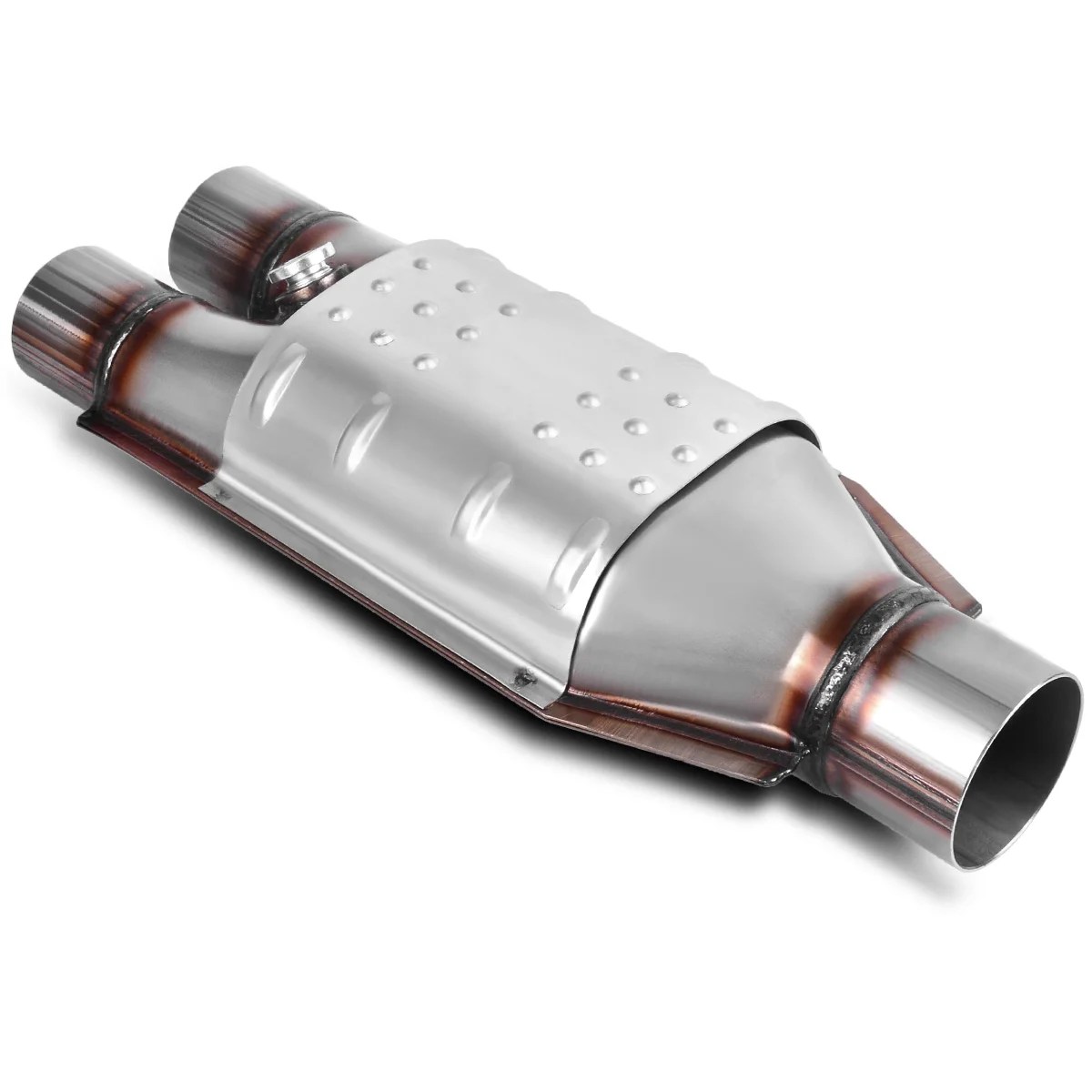 Universal 2.5" Single Inlet & 2" Dual Outlet Catalytic Converter for
