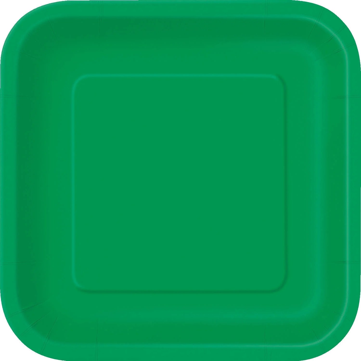 Square Paper Plates, 9 in, Green, 14ct