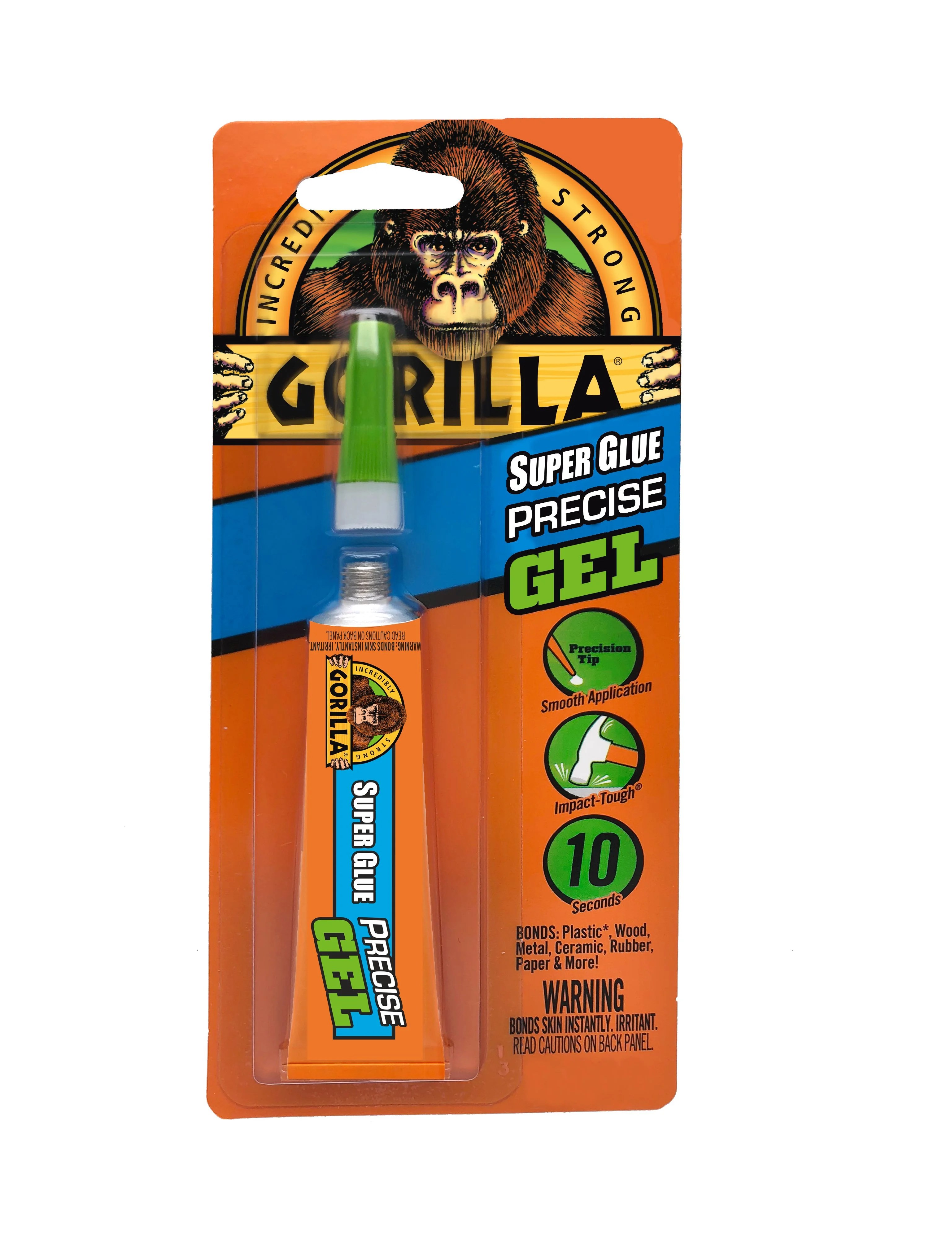 Gorilla Precise Clear Gel Super Glue, 15 Gram Tube