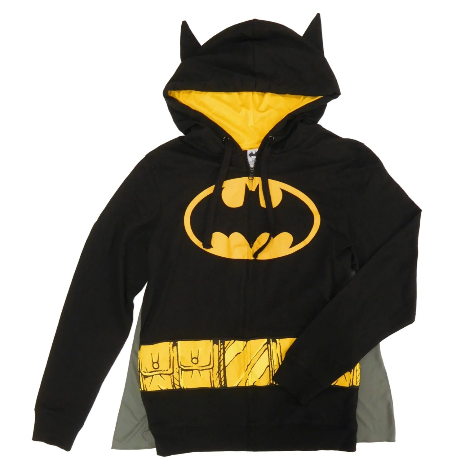 DC Comics DC Comics Batman Mens Cosplay Costume Zip Hoodie Sweatshirt