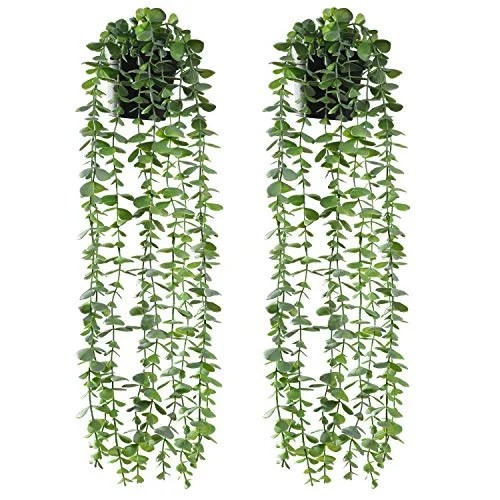 RED SECRET R Artificial Hanging Eucalyptus Plants Potted 2