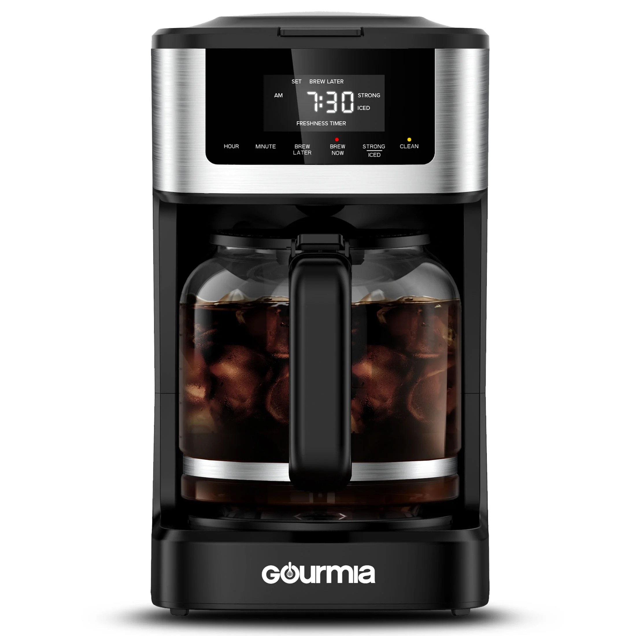 Gourmia Programmable 12Cup Hot & Iced Coffee Maker, Stainless Steel