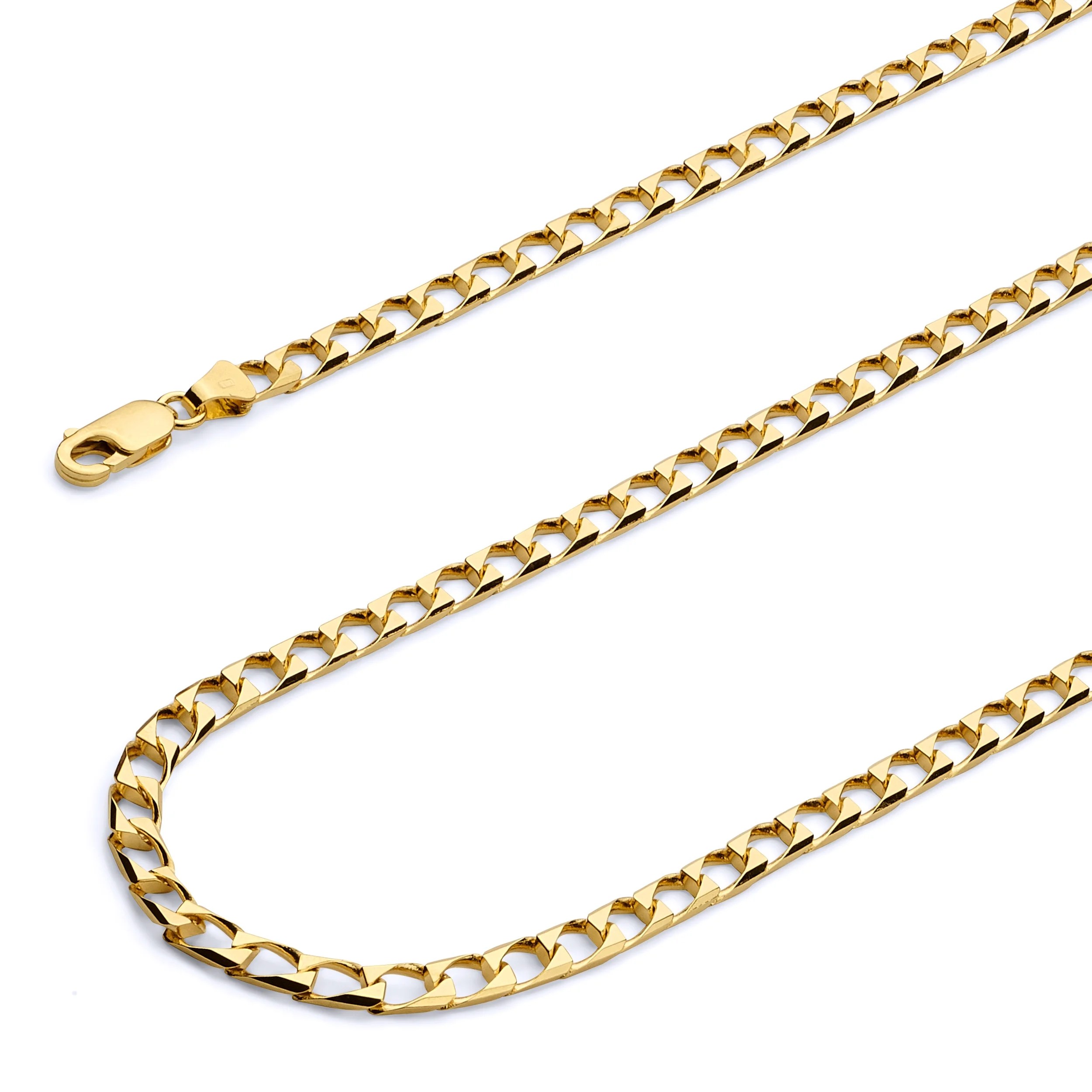Wellingsale Wellingsale 14k Yellow Gold Polished Solid 4mm Square