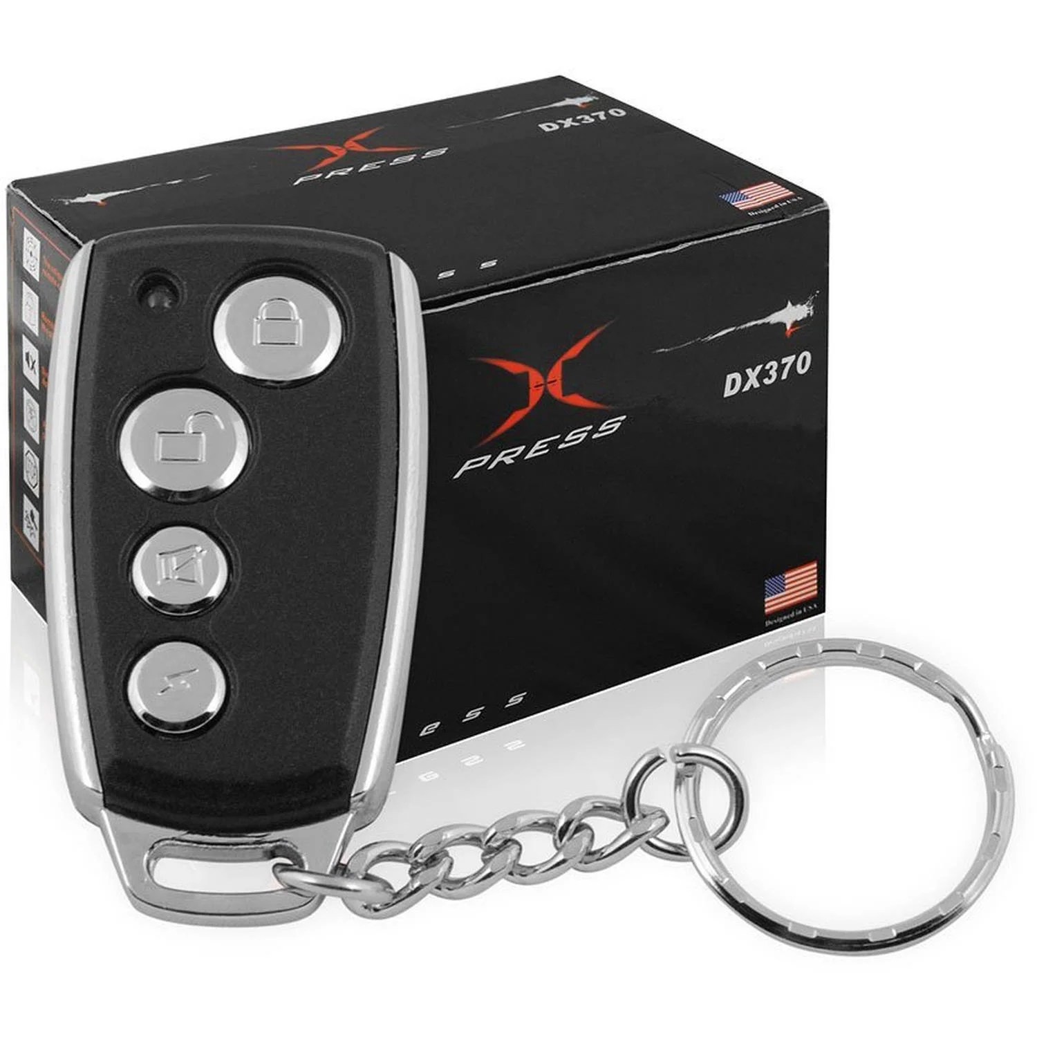 XO Vision DX382 Universal Car Alarm System with Two 4Button Remotes