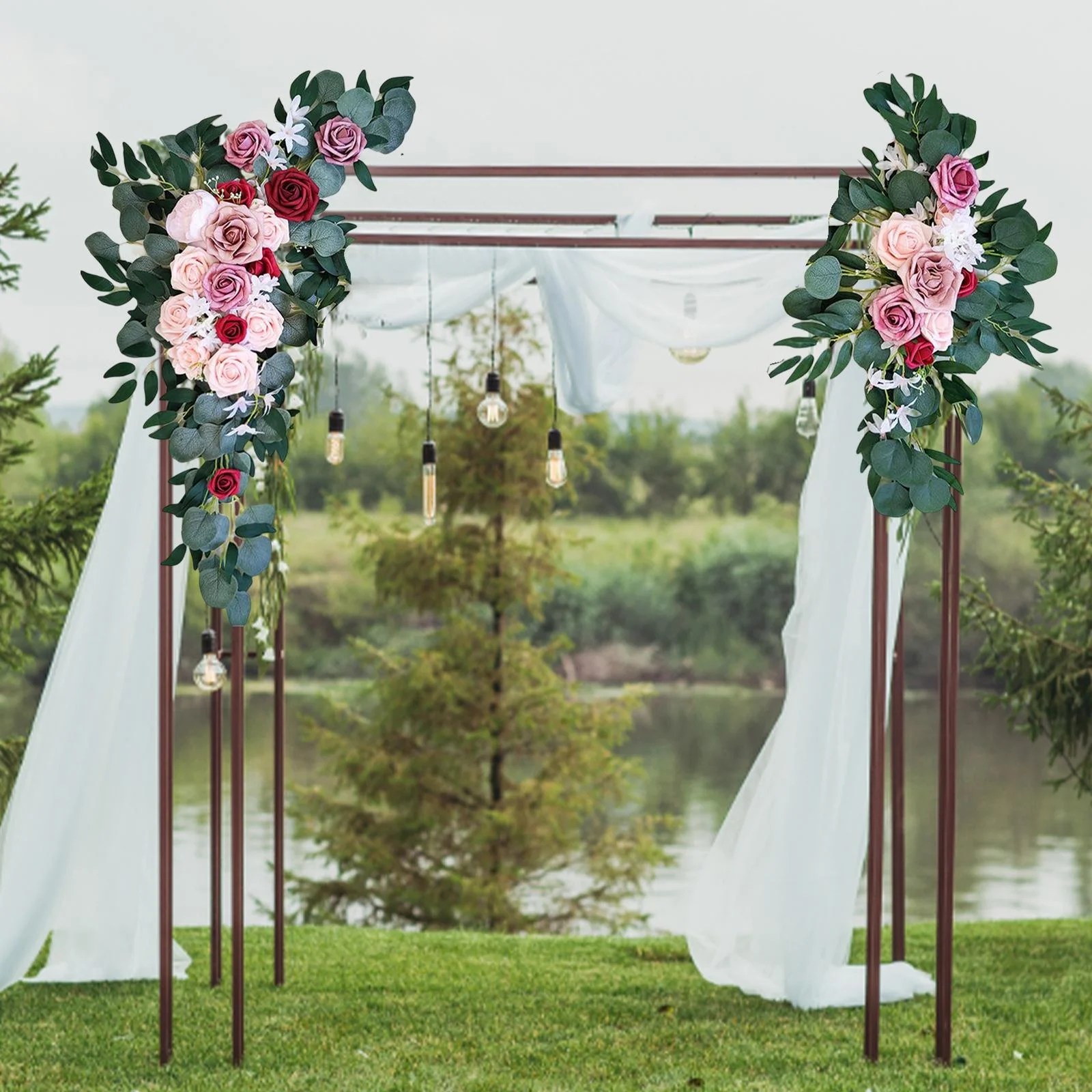 Artificial Flower Swags Wreath Silk Flower Floral Swag Backdrop Wedding