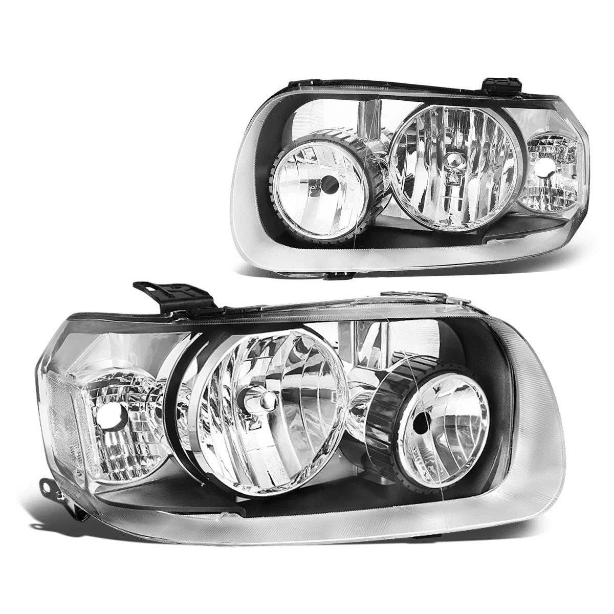 For 2005 to 2007 Ford Escape Pair Replacement Headlight Chrome Housing
