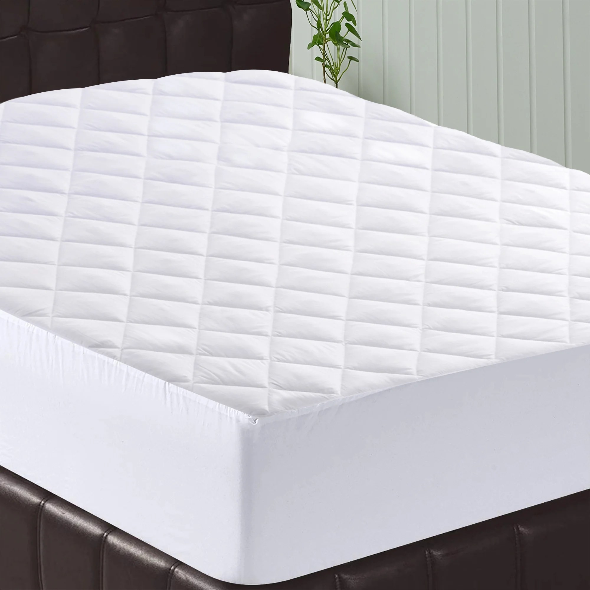 King Mattress Pad Cover, Quilted Mattress Topper, Soft Fitted Bed
