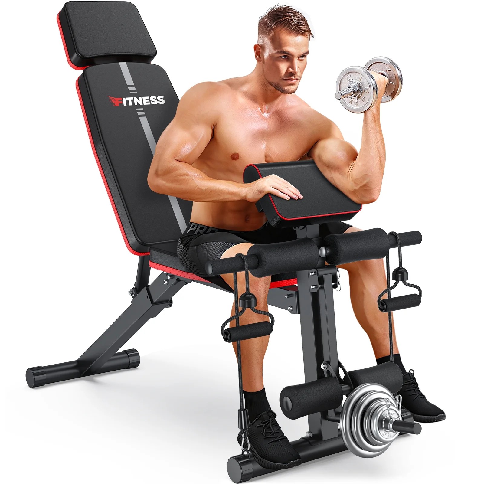 GIKPAL 770 LB Adjustable Weight Bench Foldable Workout Bench Press for