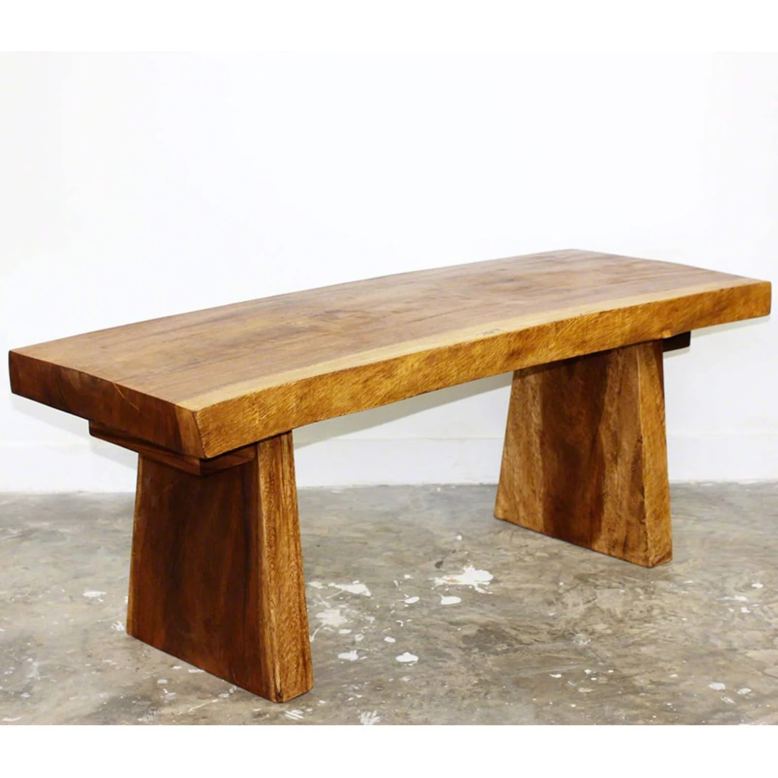 Haussmann® Wood Natural Edge Bench 48 in x 18 x 18 in H KD Walnut Oil