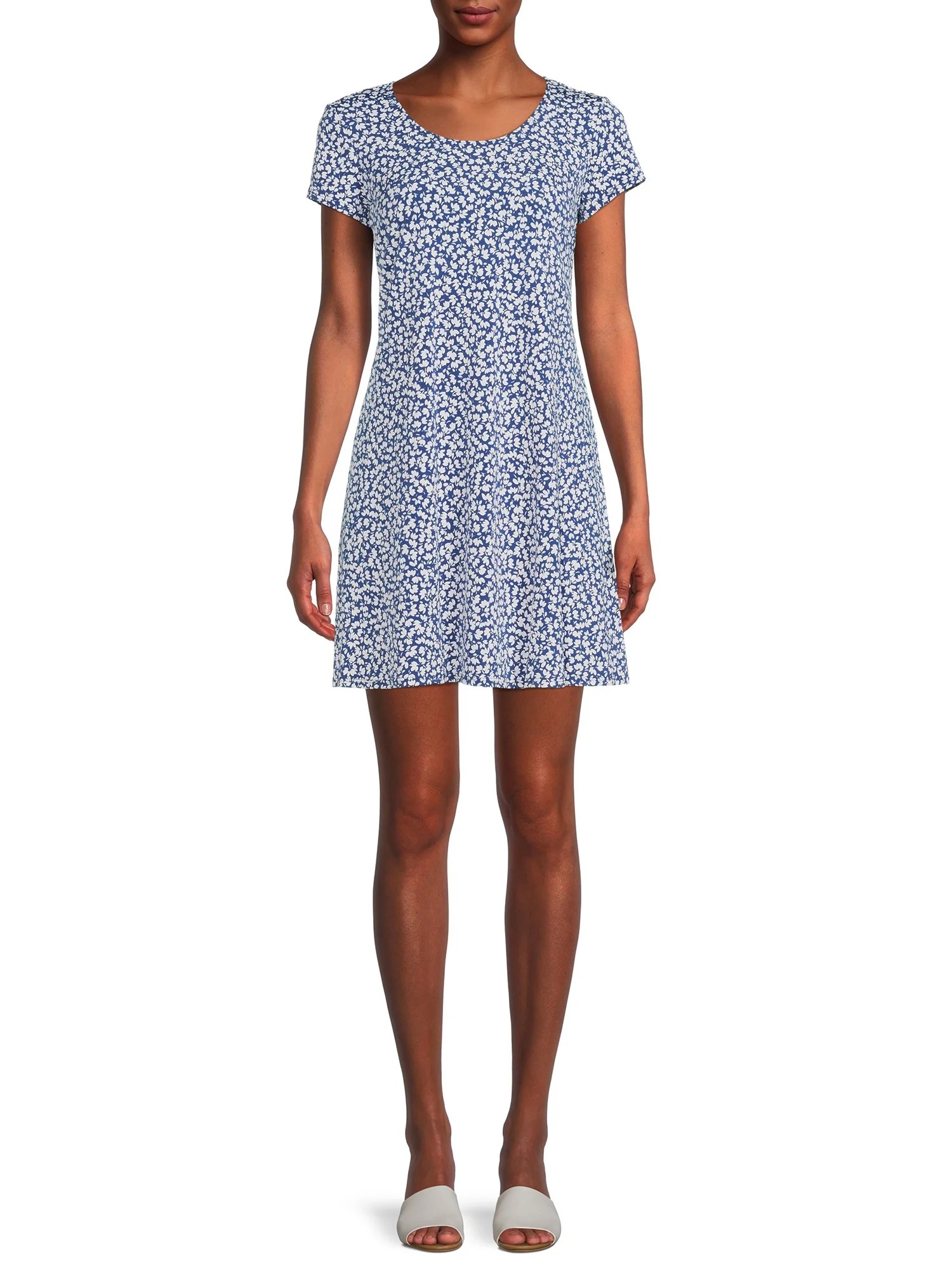 MSK Women's Print Swing Dress with Short Sleeves