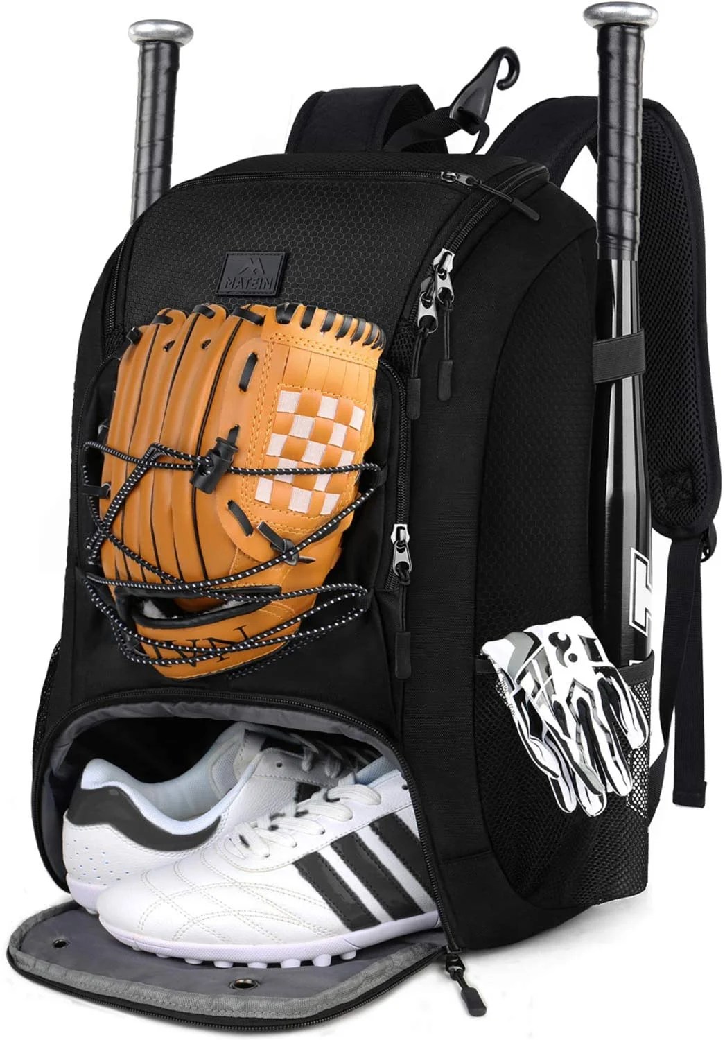 MATEIN Baseball Backpack, Softball Bat Bag with Shoes Compartment for