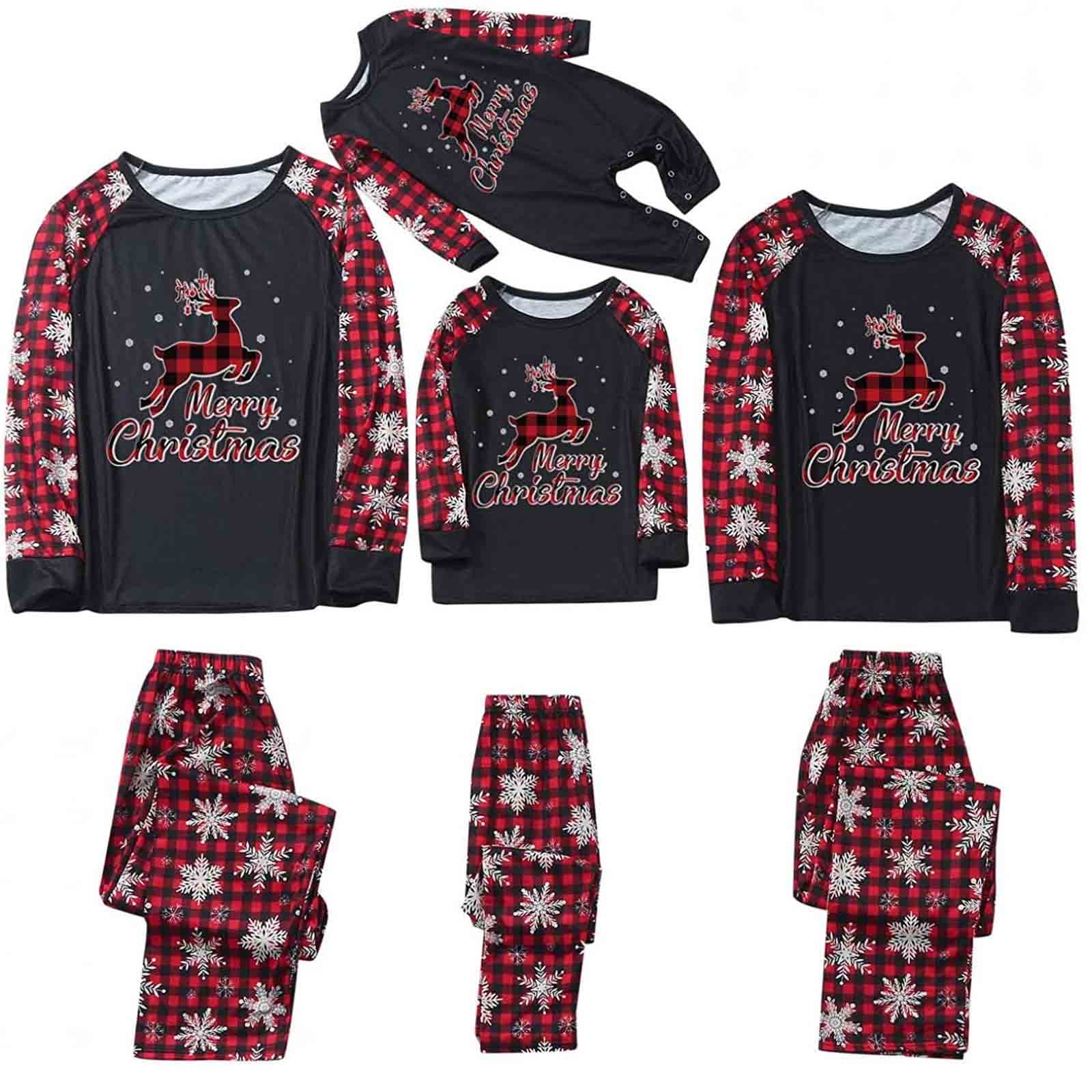 Matching Christmas Family Pajamas Sets 2022 Holiday Xmas Tree Red Plaid