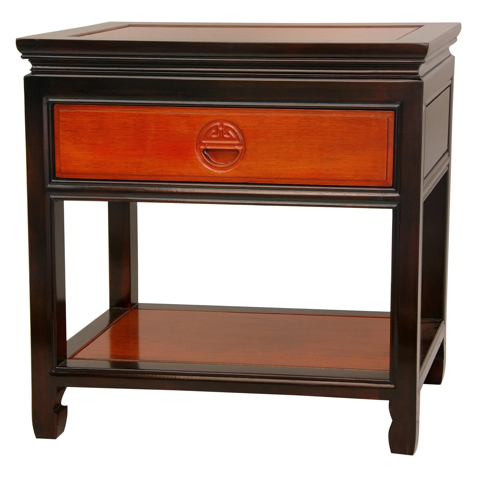 Oriental Furniture Rosewood Bedside Table