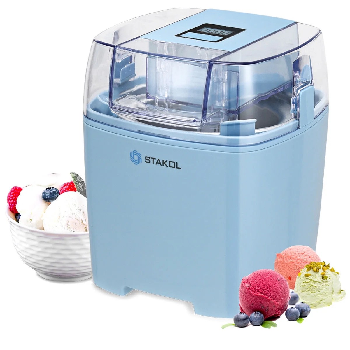 STAKOL 1.6 Quart Automatic Ice Cream Maker Freezer Bowl Dessert Machine