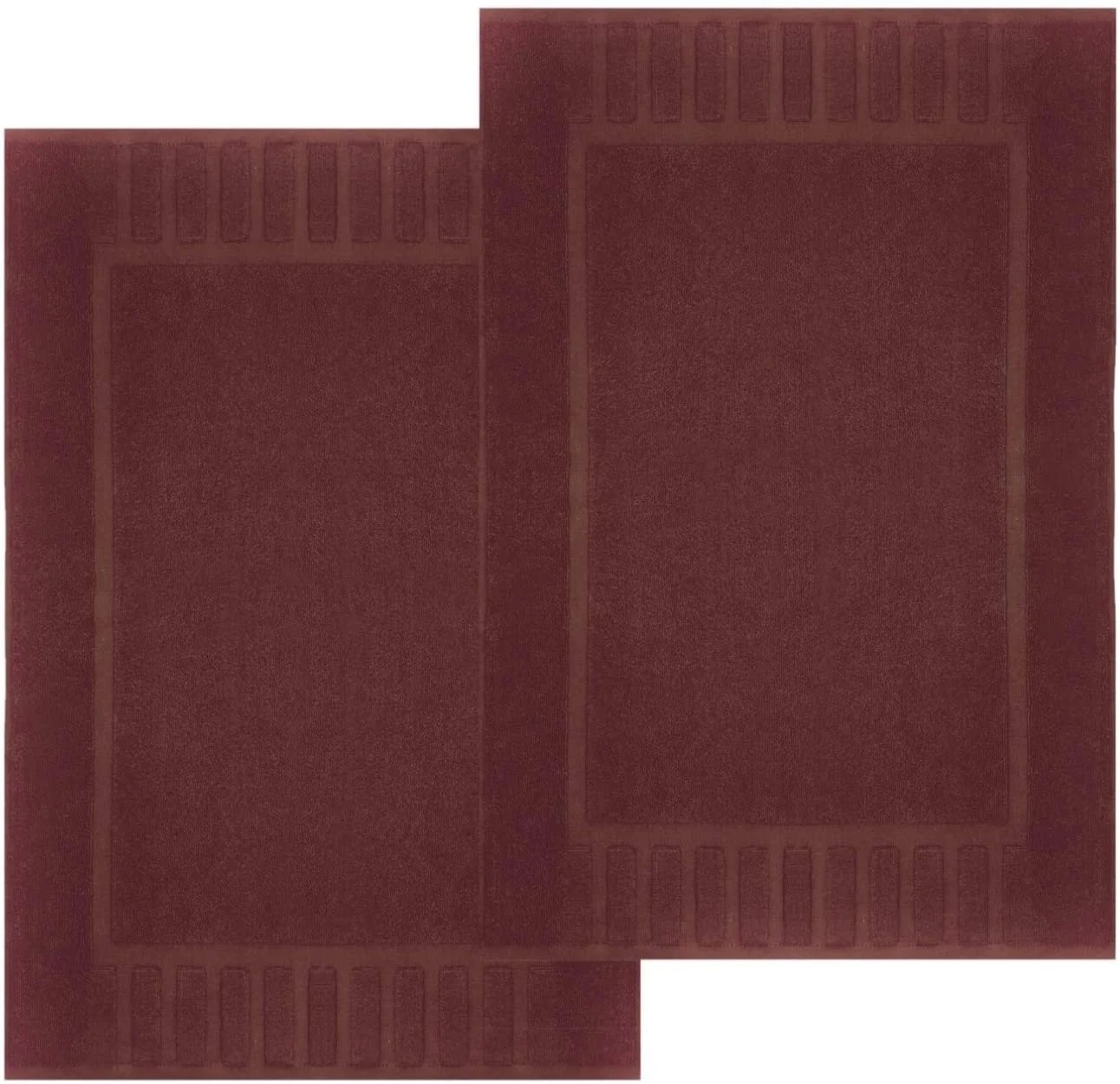 White Classic Luxury Bath Mat Towel Set 22x34, Brown, 2 Pack