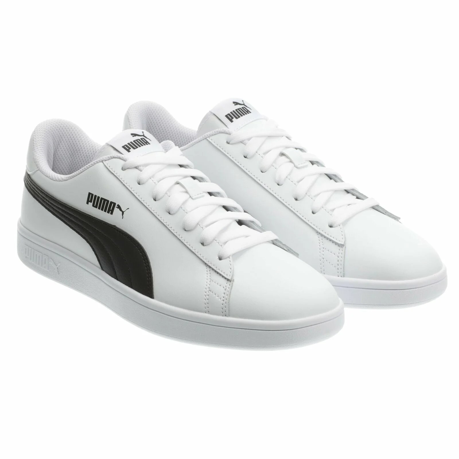 Puma Men's Smash Leather Tennis Shoes, White/Black, 11 NEW