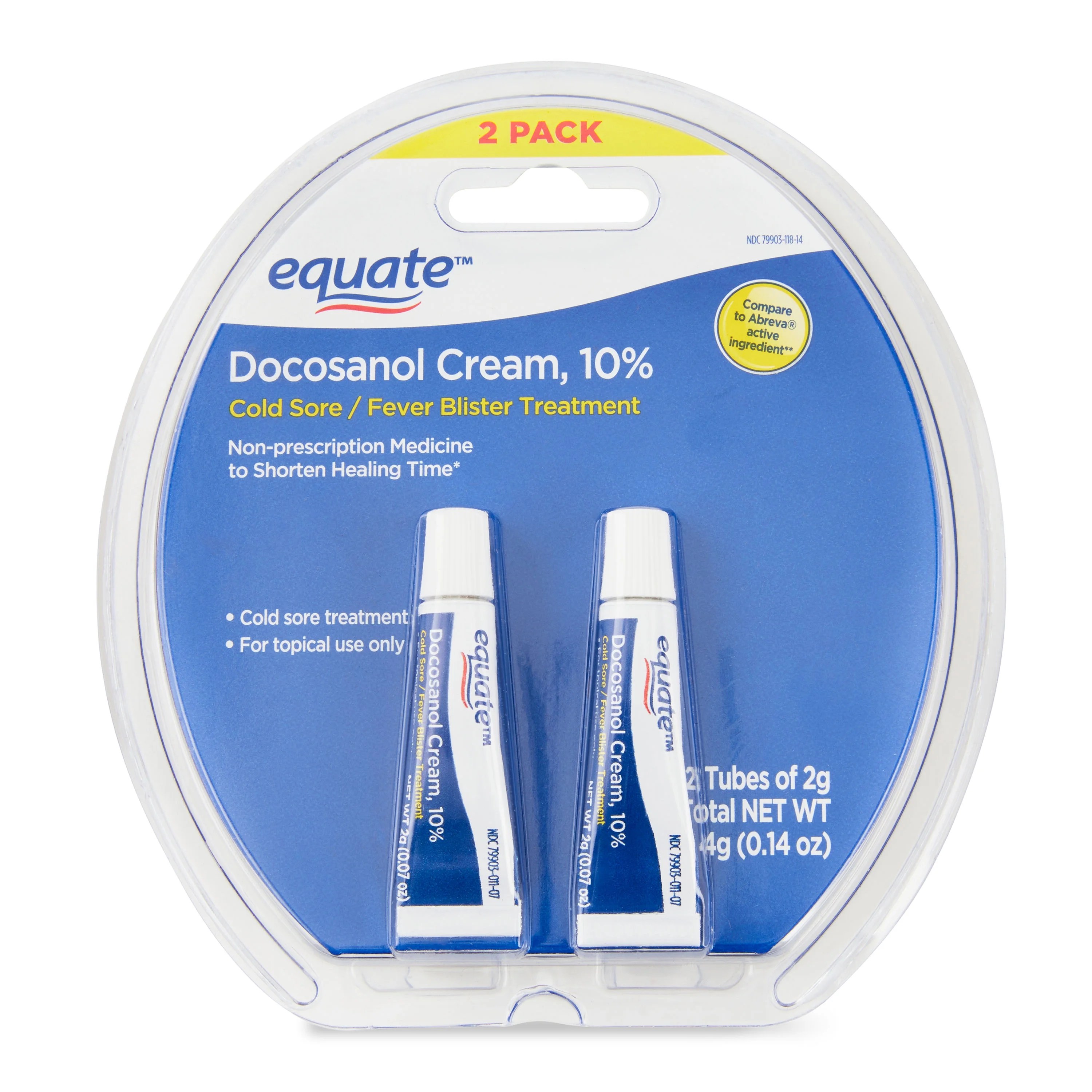 Equate Cold Sore and Fever Blister Treatment Docosanol 10 Cream, 0