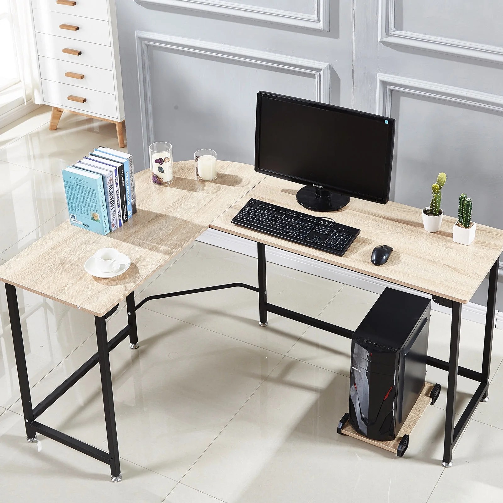 Large L Shaped Desk Corner Computer Desk Gaming Table Workstation for Large L Shaped Desk Corner Computer Desk Gaming Table Workstation for