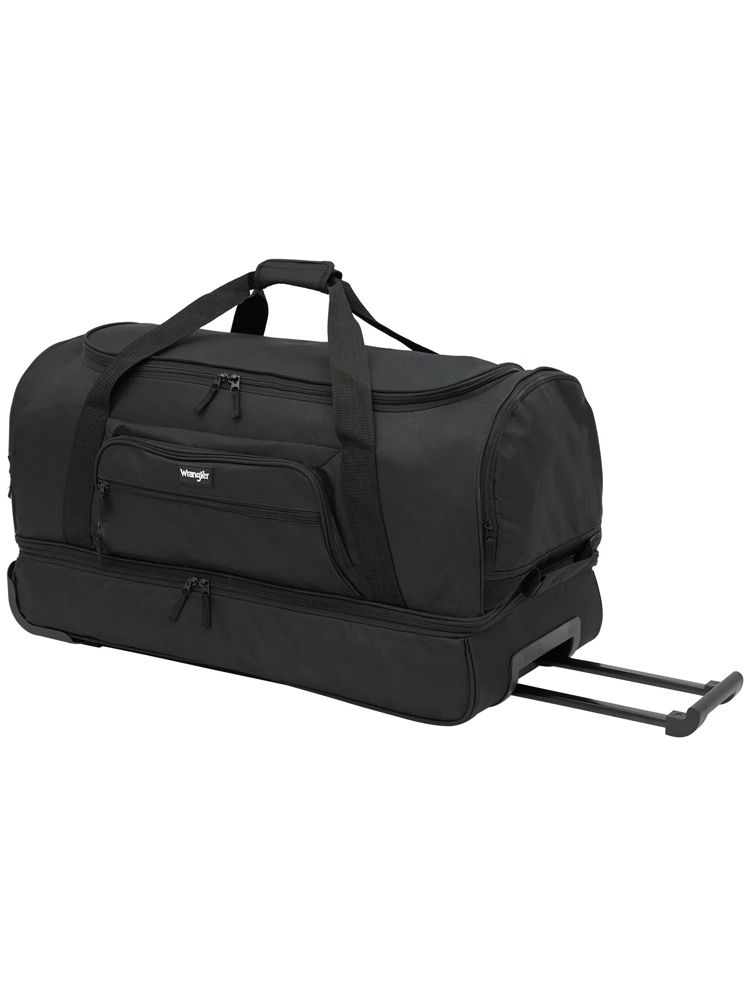 Wrangler 30" 2Section Drop Bottom Rolling Duffel, Black