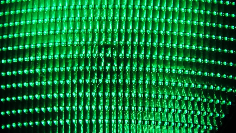 Green Flicker Green Light Color Game Light12 Inch By 18 Inch Laminated