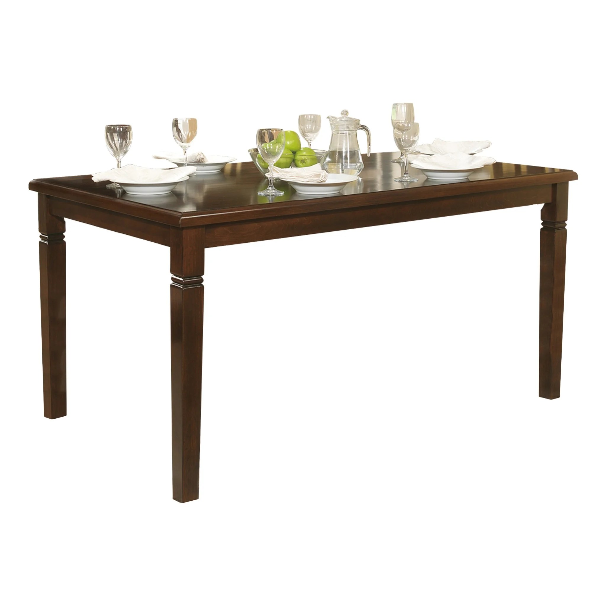 Farmhouse Dining Table for 6, Solid Wood Rectangular Dining Table with