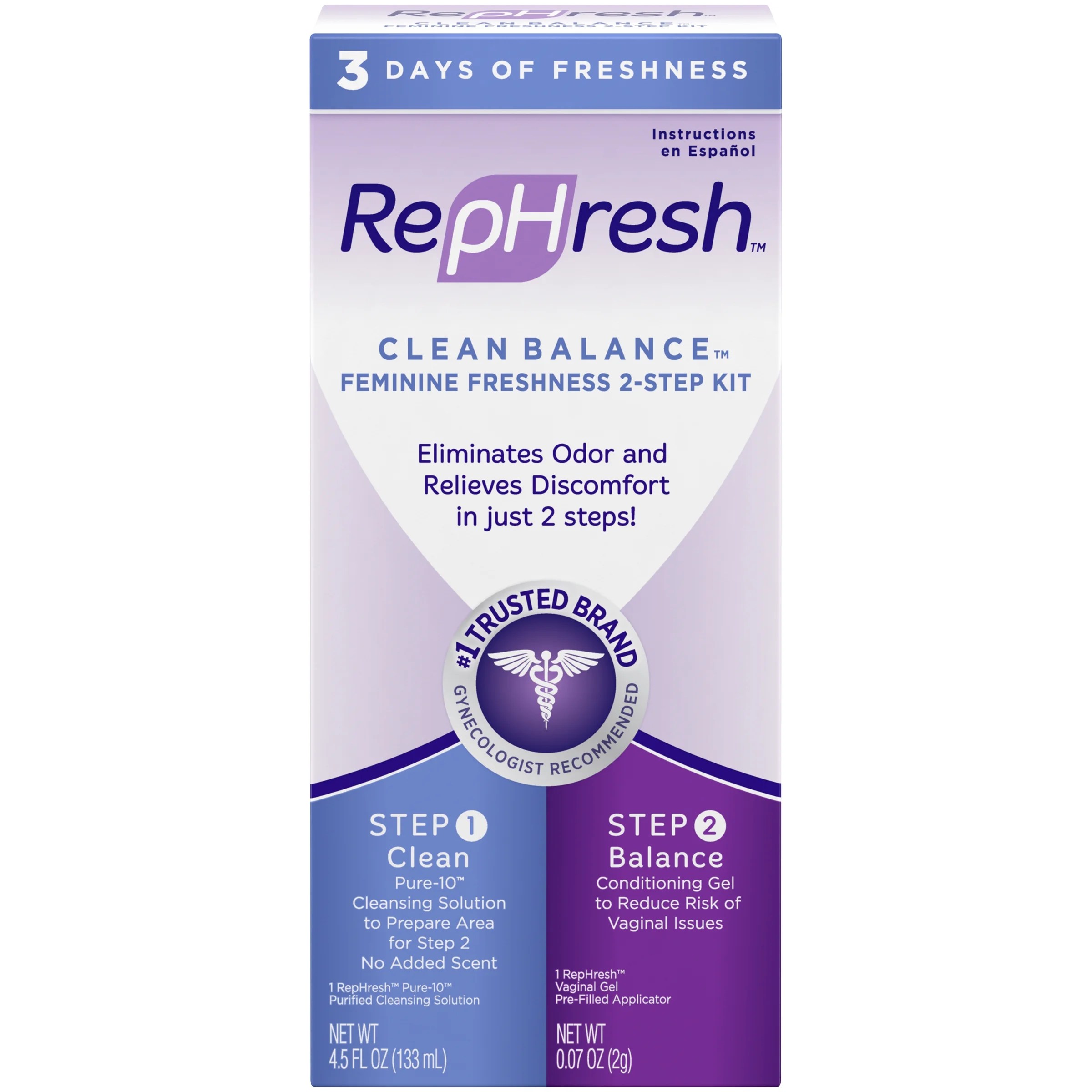RepHresh Clean Balance Feminine Freshness Two Part Kit, 1.0 KIT