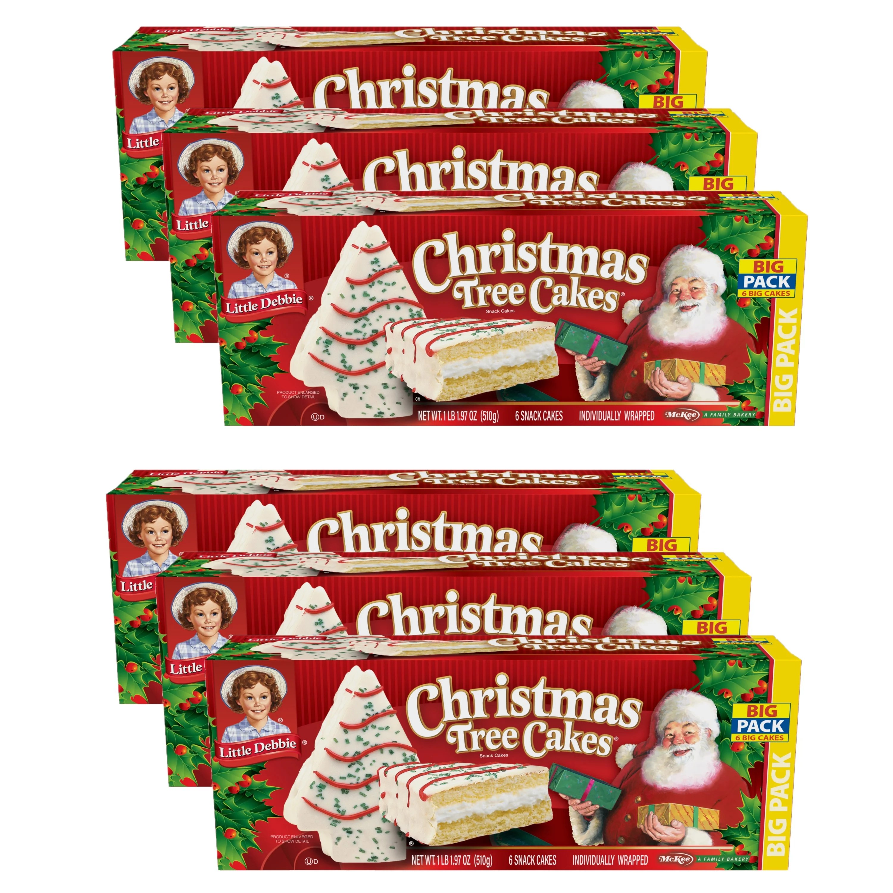 Little Debbie Vanilla Christmas Tree Cakes Big Pack