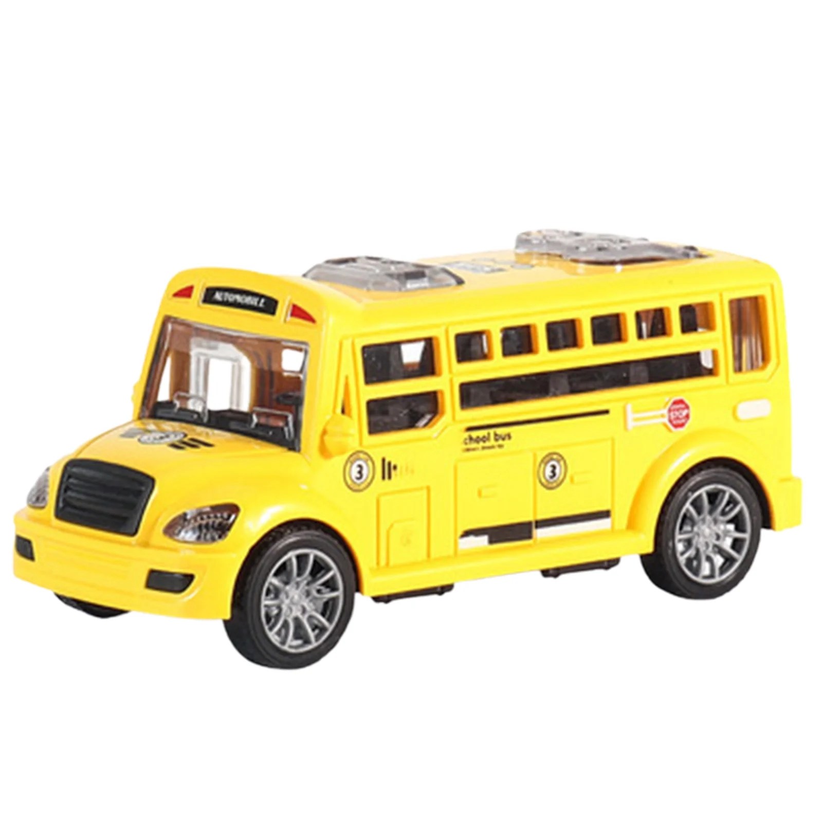 JunDanmall School Bus Toy Simulated Fallresistant Plastic Inertial