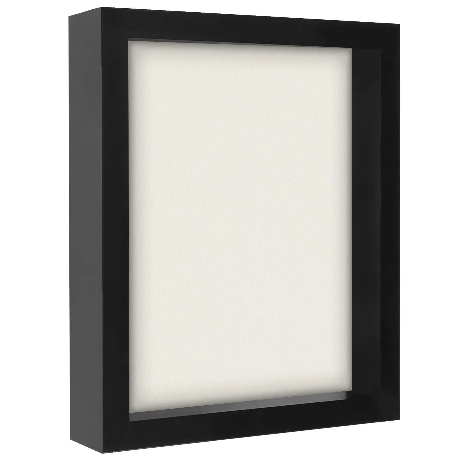 Americanflat 8.5x11 Black Shadow Box Frame with Soft Linen Back