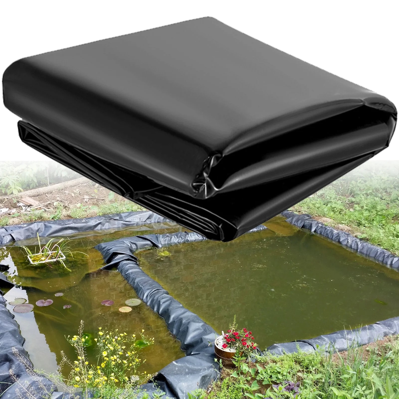 VEVORbrand LLDPE Pond Liner 20x25 ft, Pond Liner 20 Mil, Fish Pond Liners for Waterfall, Gardens