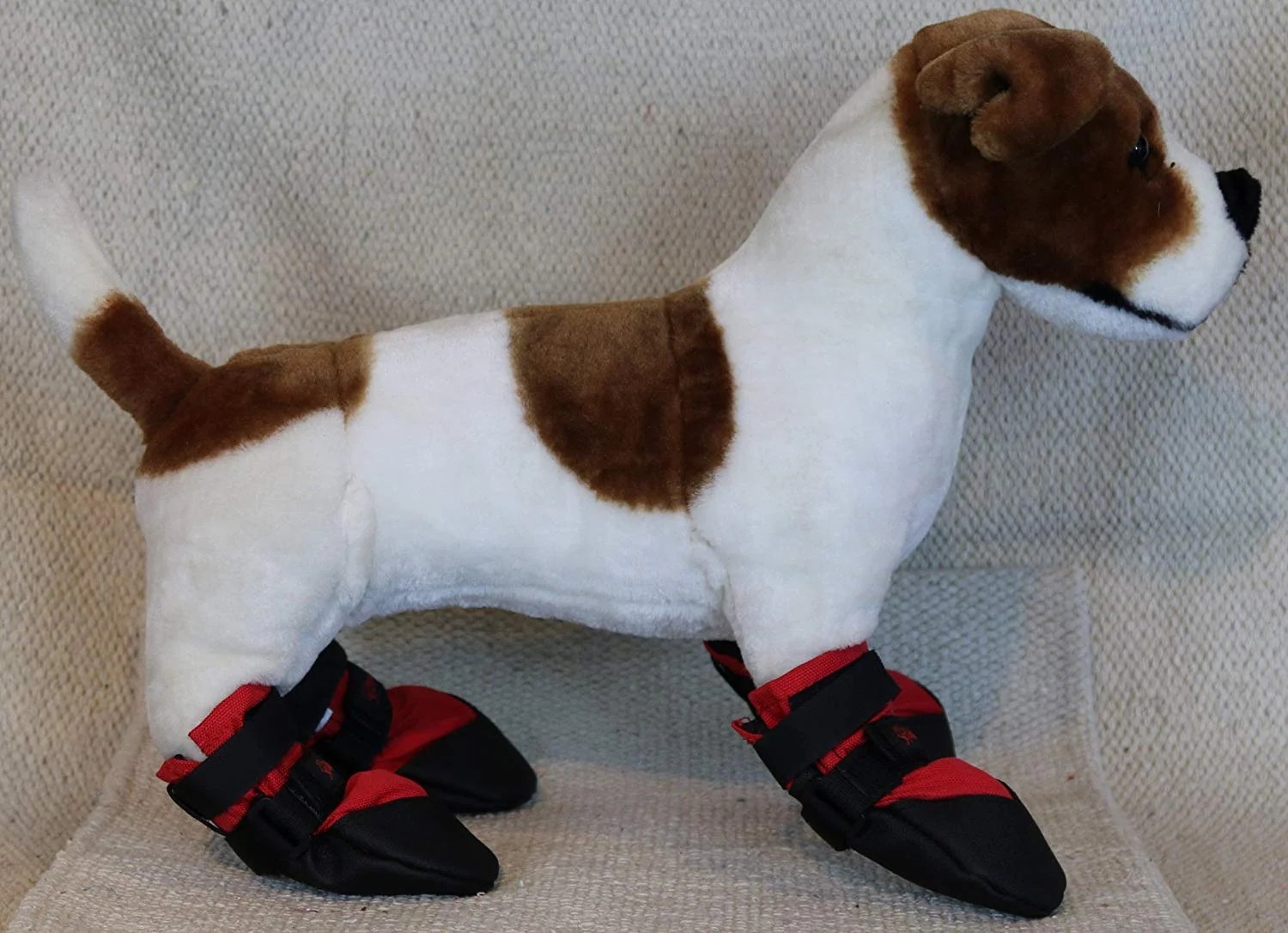 Durable Dog Boots Red or Black for Snow Ice Mud (Red, X Small), Dog
