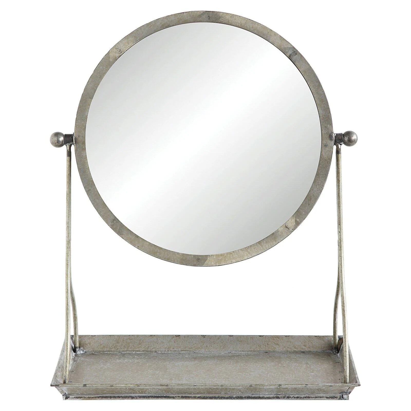 3R Studios Round Mirror Stand with Tray 14.1W x 17.4H in.