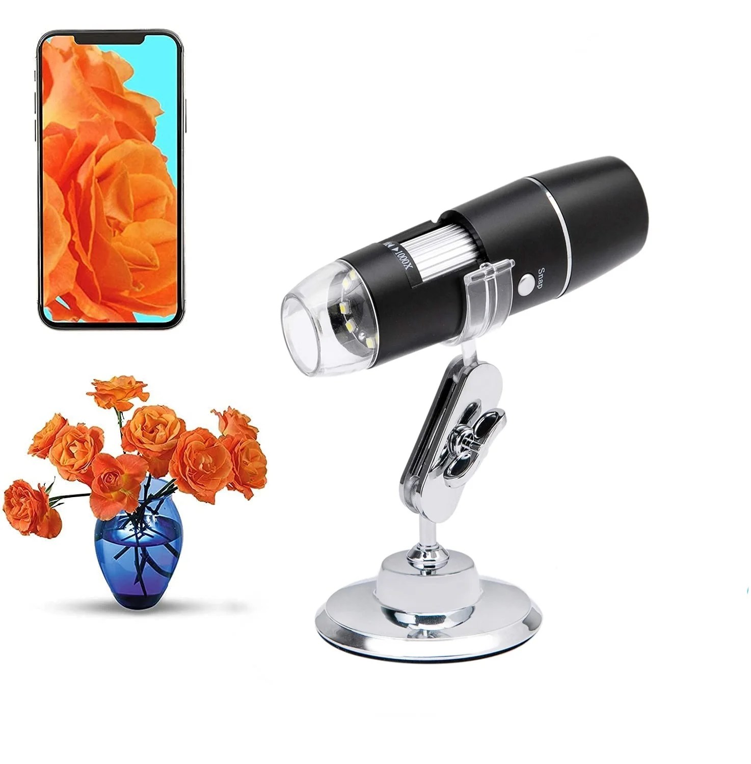 WiFi USB Digital Handheld Microscope,50 to 1000x Wireless Magnification