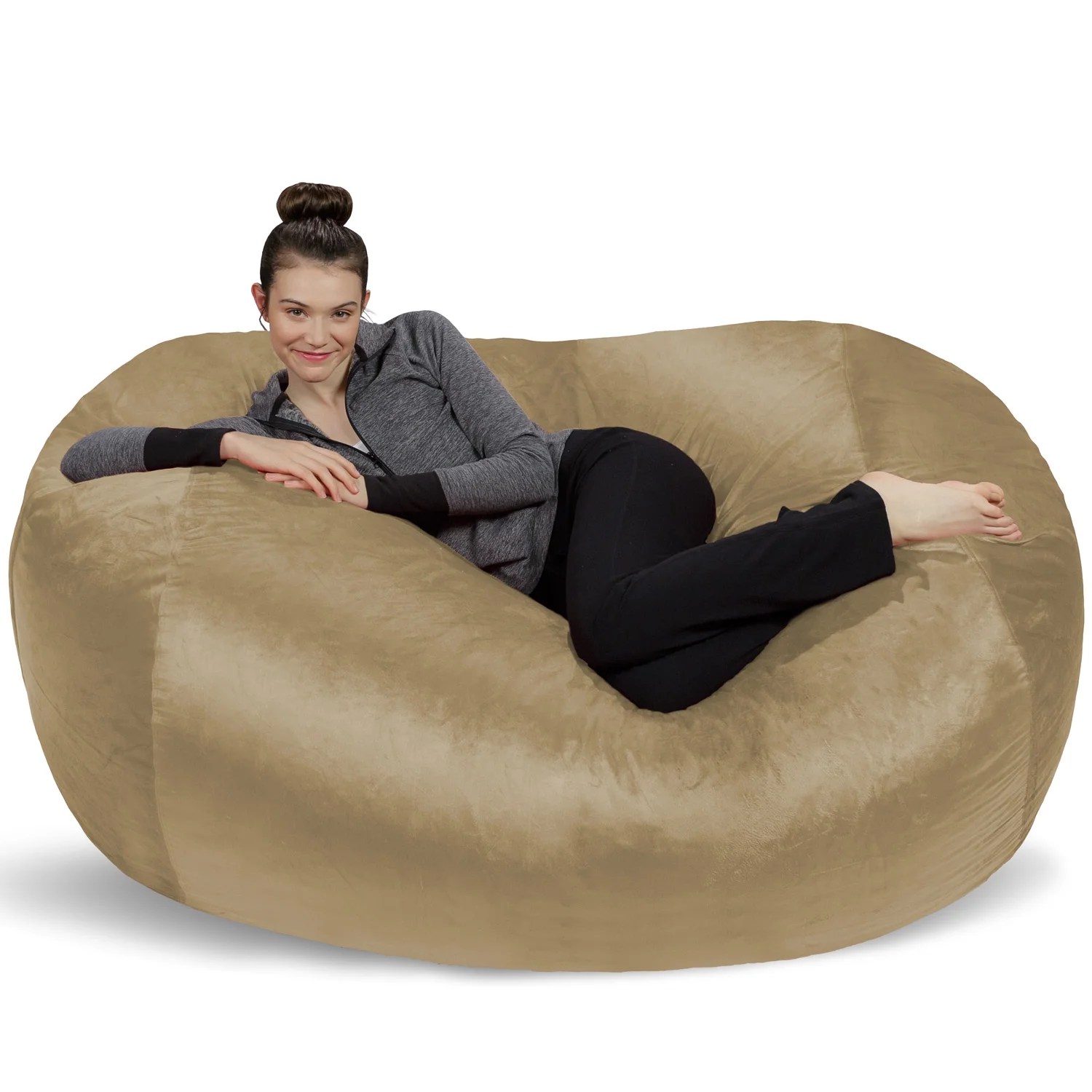 Sofa Sack 6 ft Large Bean Bag Lounger, Beige