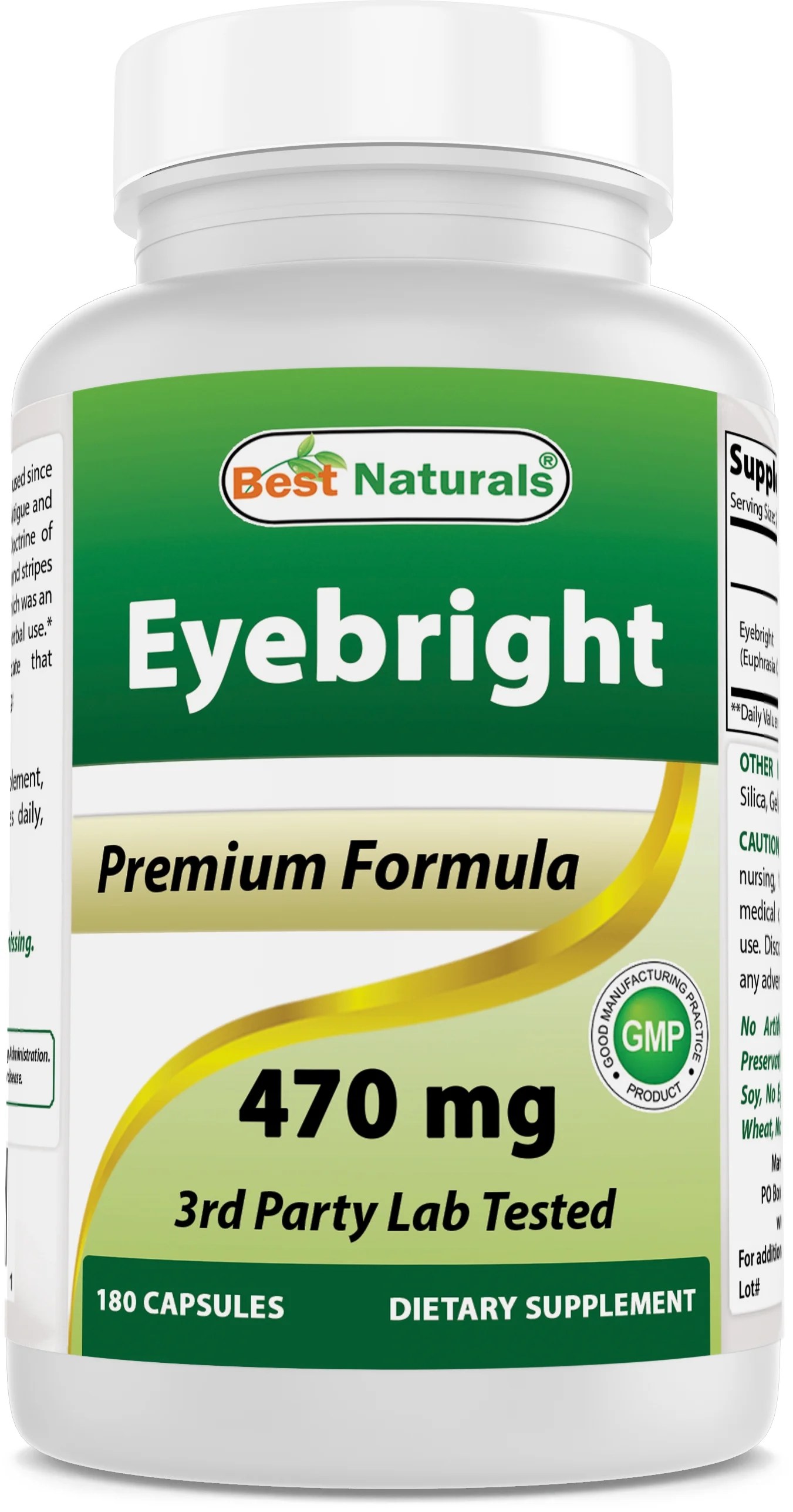 Best Naturals Eyebright Herb 470 mg 180 Capsules