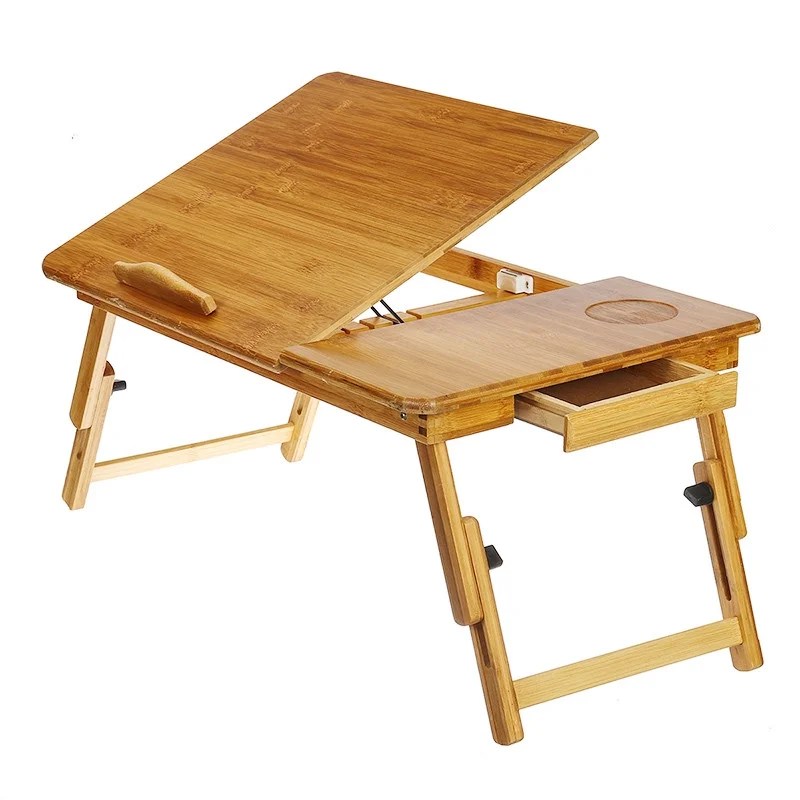 Bamboo Large Foldable Laptop Notebook Stand Desk with Bamboo Large Foldable Laptop Notebook Stand Desk with